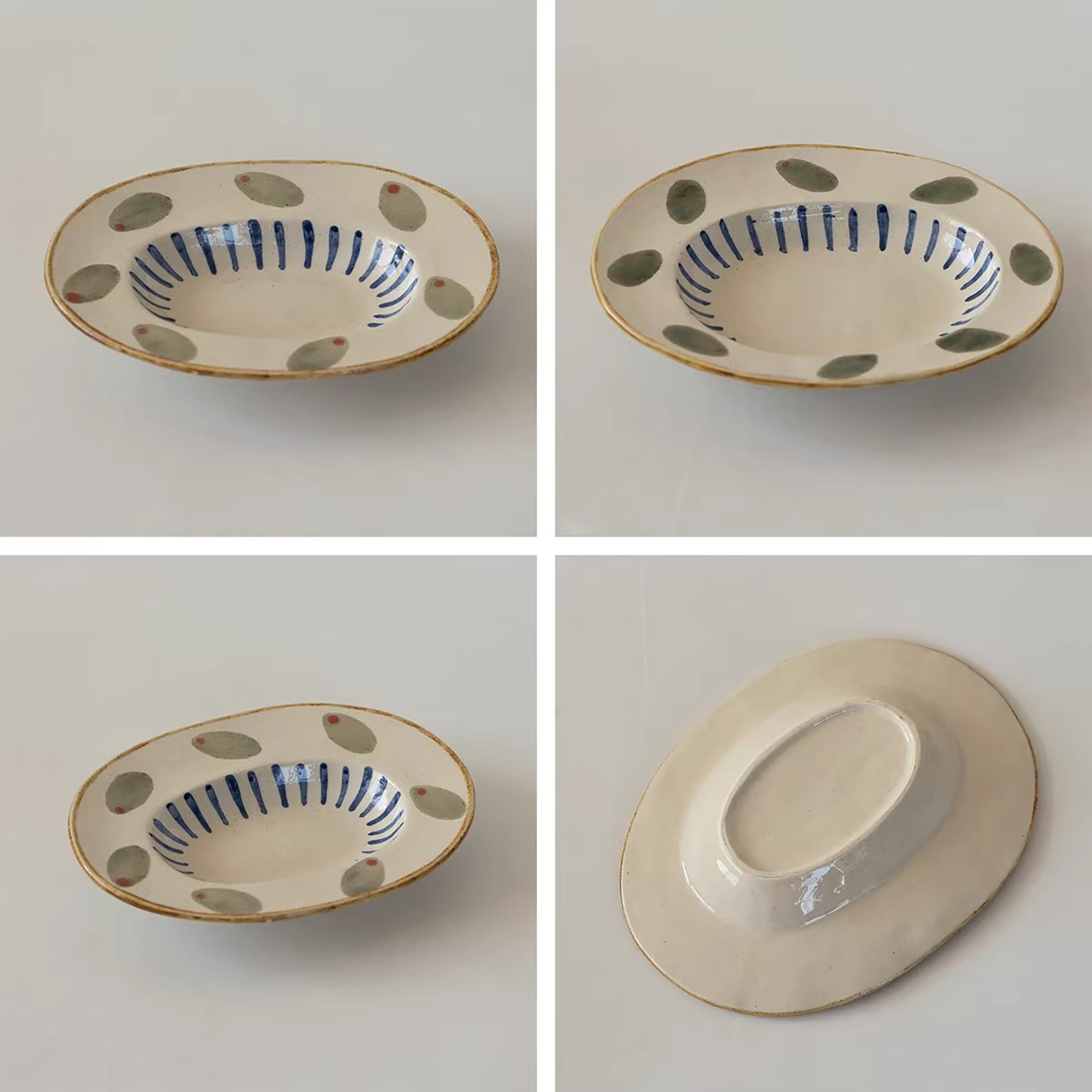 Assiette Minoyaki style champêtre rétro