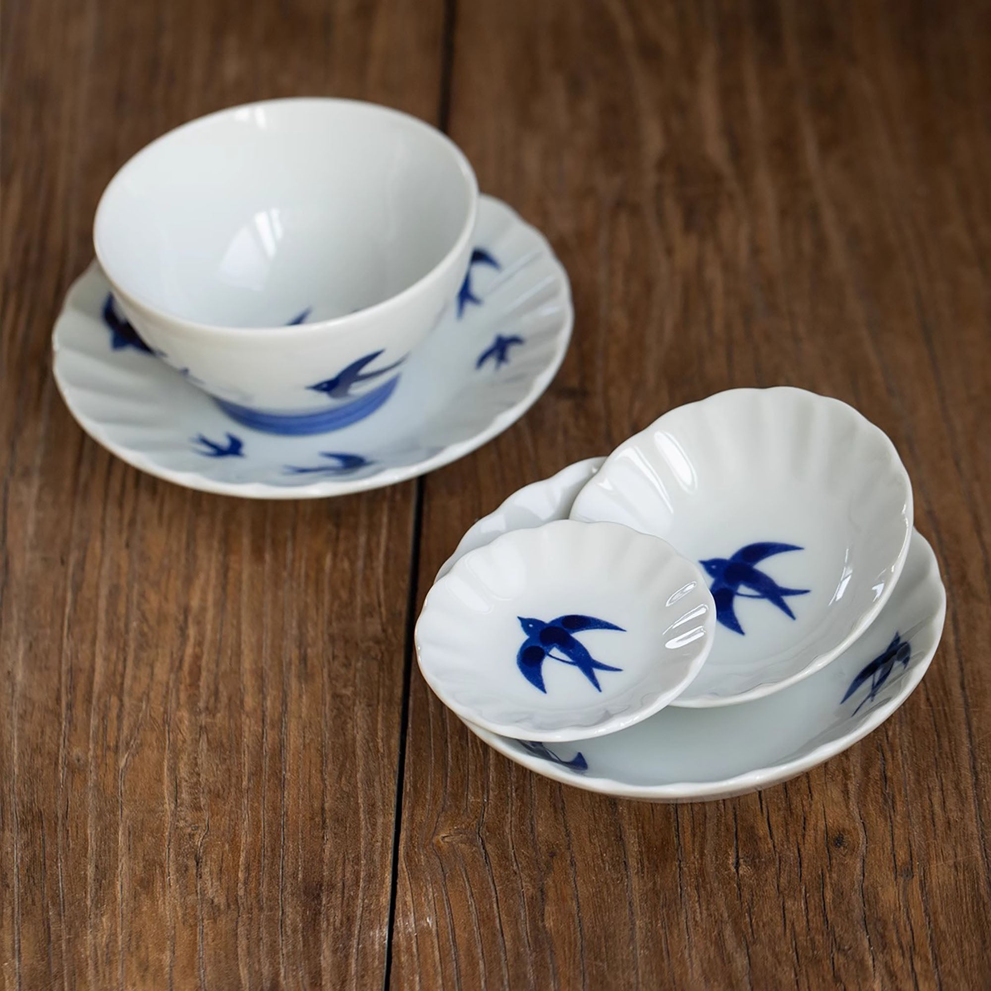 Vaisselle en céramique Mino-yaki avec Motif d’hirondelle