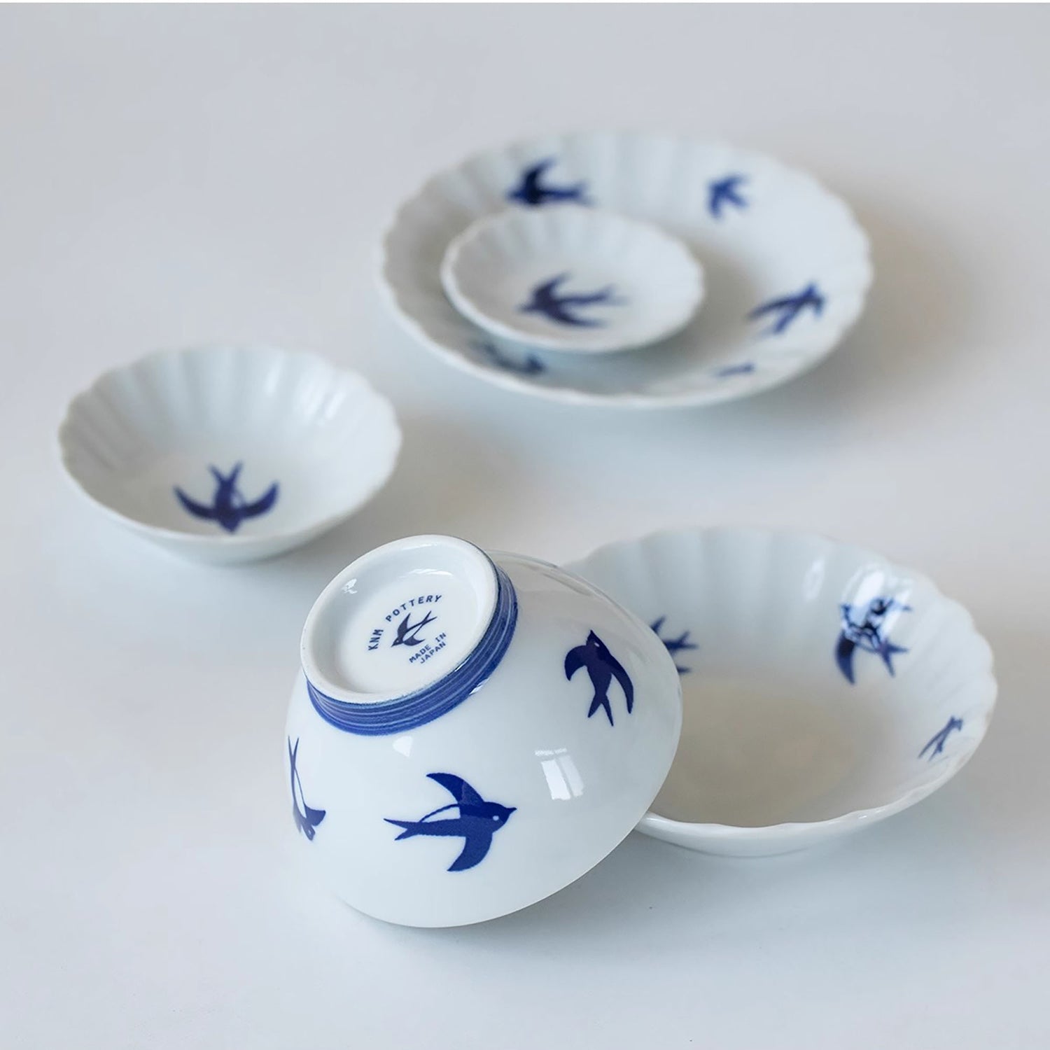 Vaisselle en céramique Mino-yaki avec Motif d’hirondelle