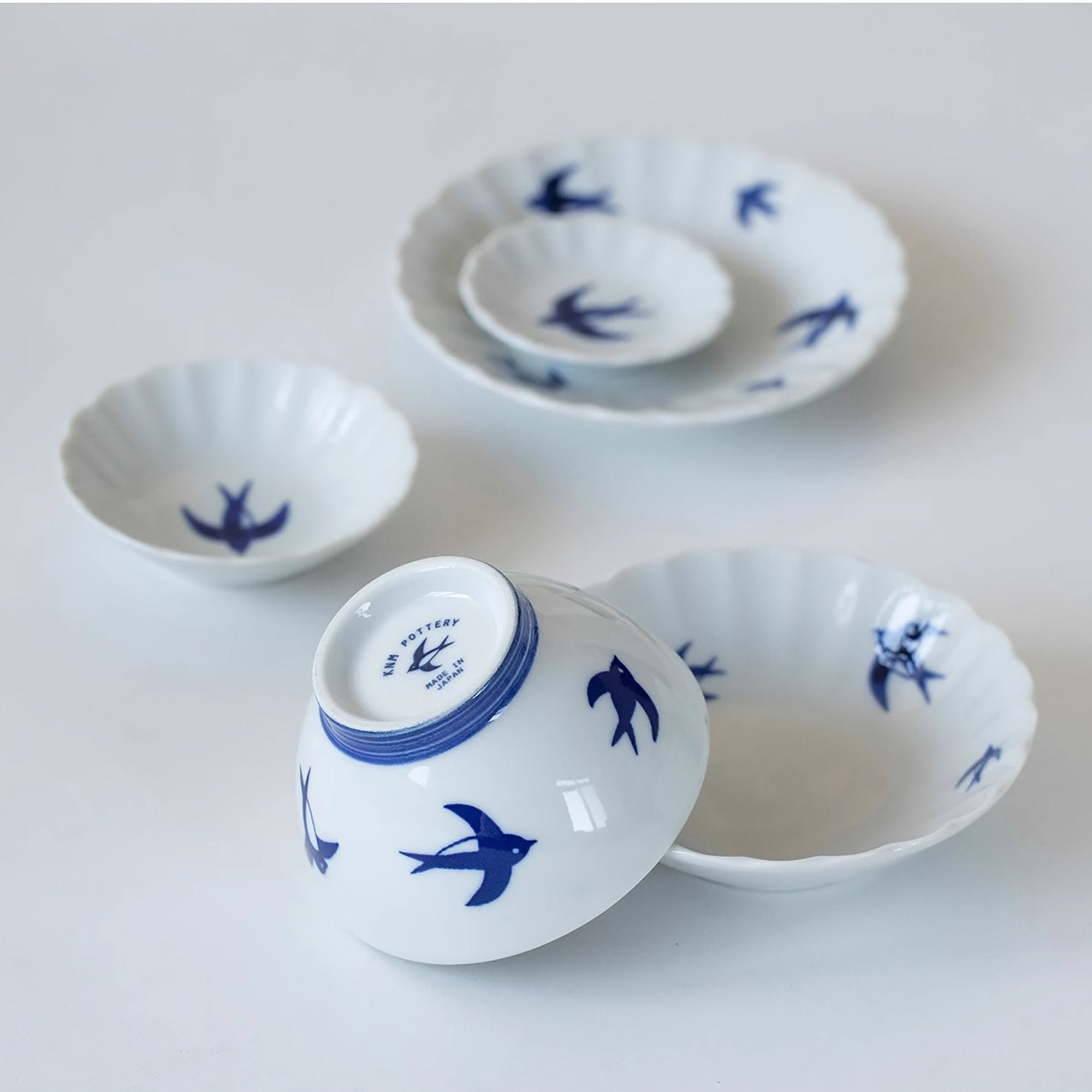 Vaisselle en céramique Mino-yaki avec Motif d’hirondelle