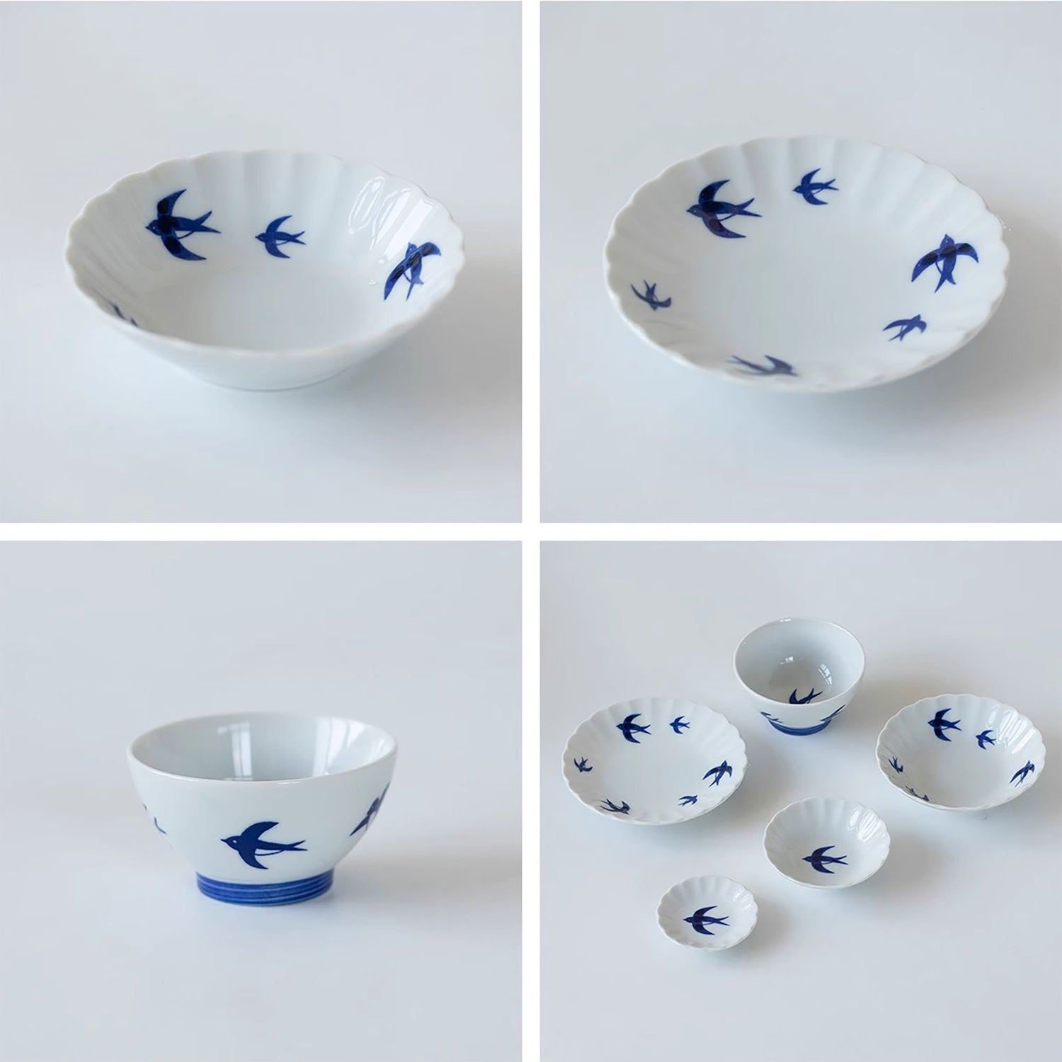 Vaisselle en céramique Mino-yaki avec Motif d’hirondelle