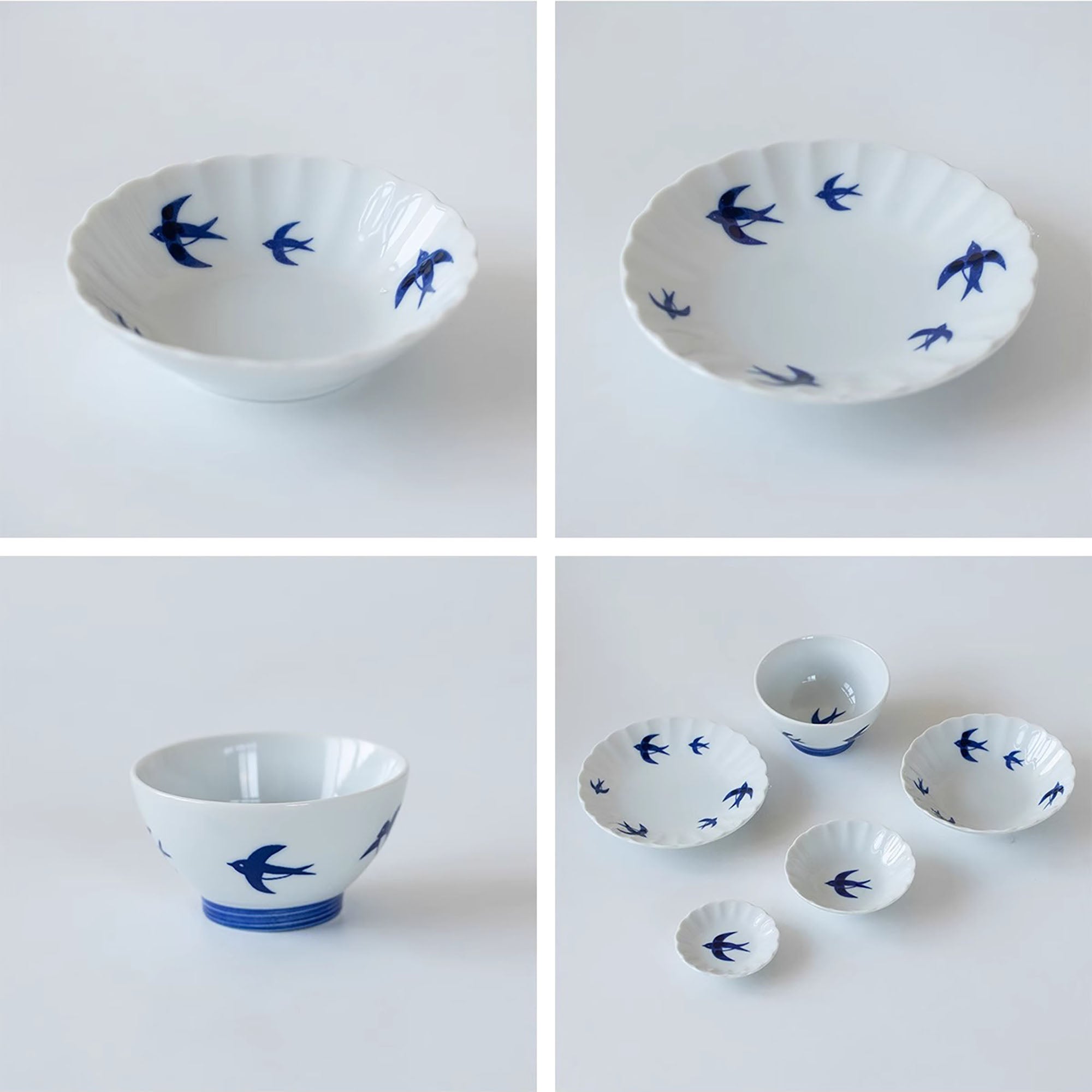 Vaisselle en céramique Mino-yaki avec Motif d’hirondelle