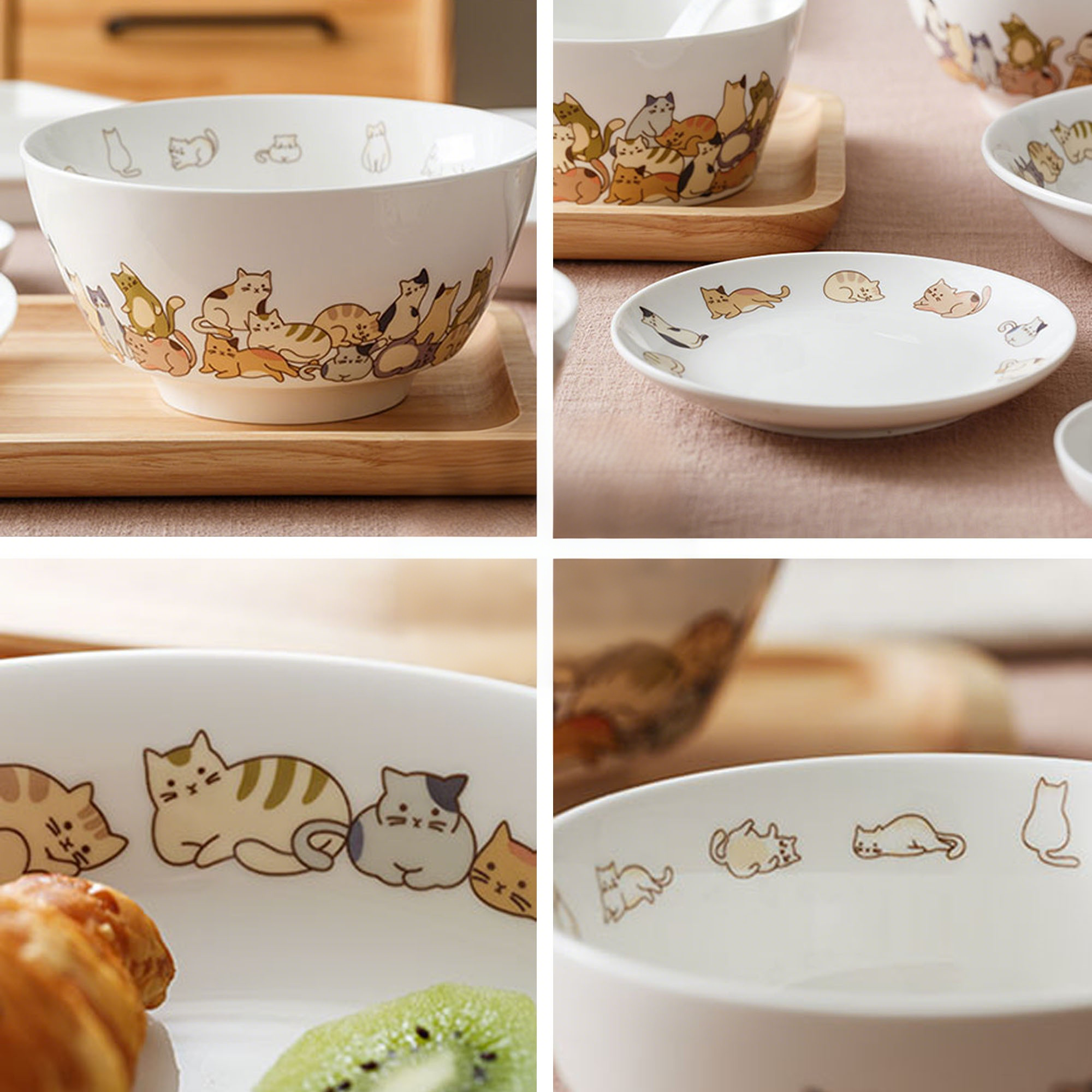 Vaisselle avec adorables motifs de chat
