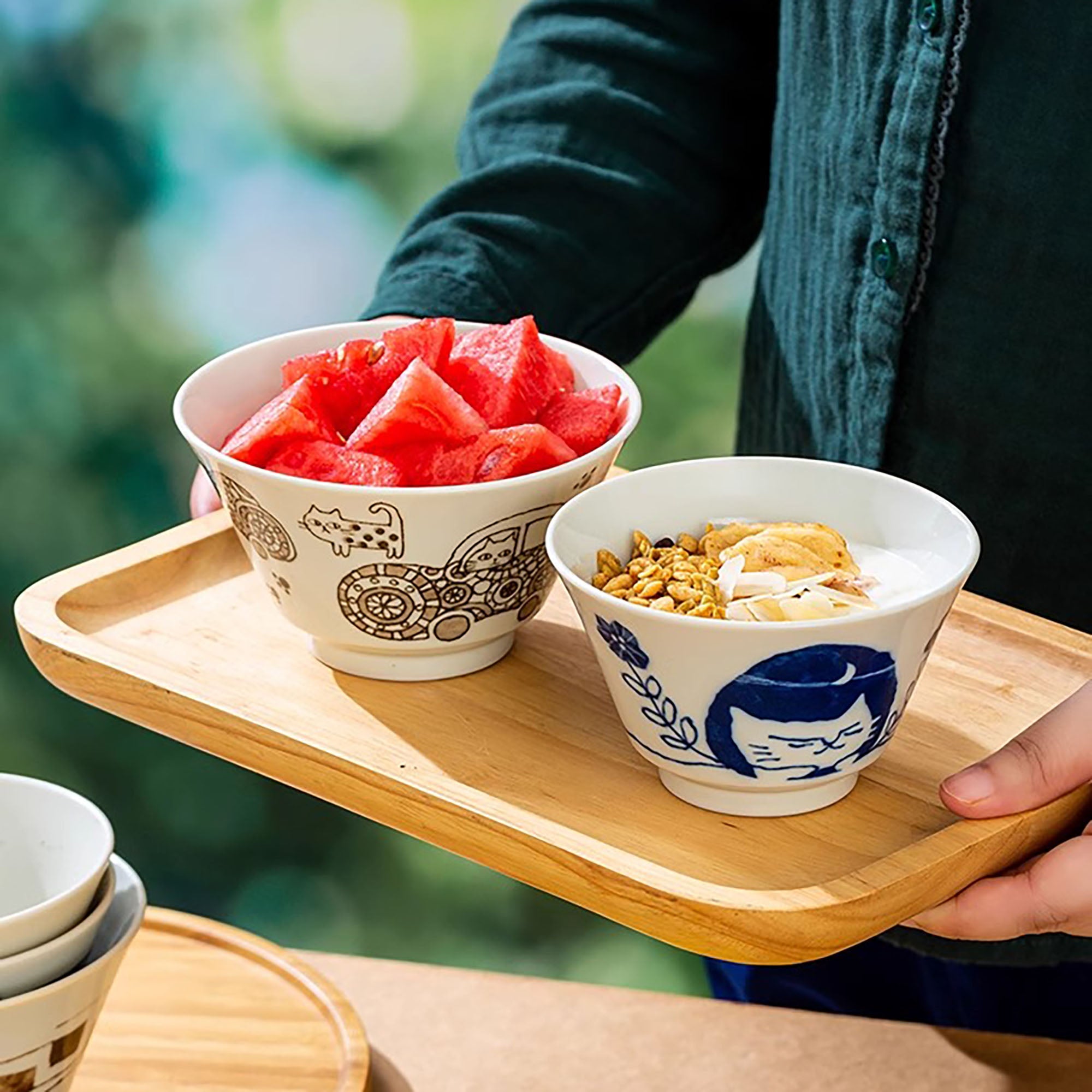Minoyaki Tableware with "Cats&