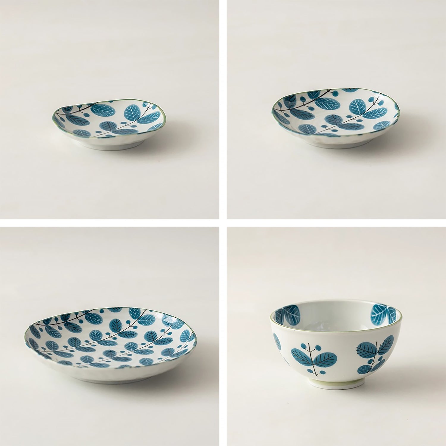 Vaisselle Mino-yaki avec motif feuillage “Forest”
