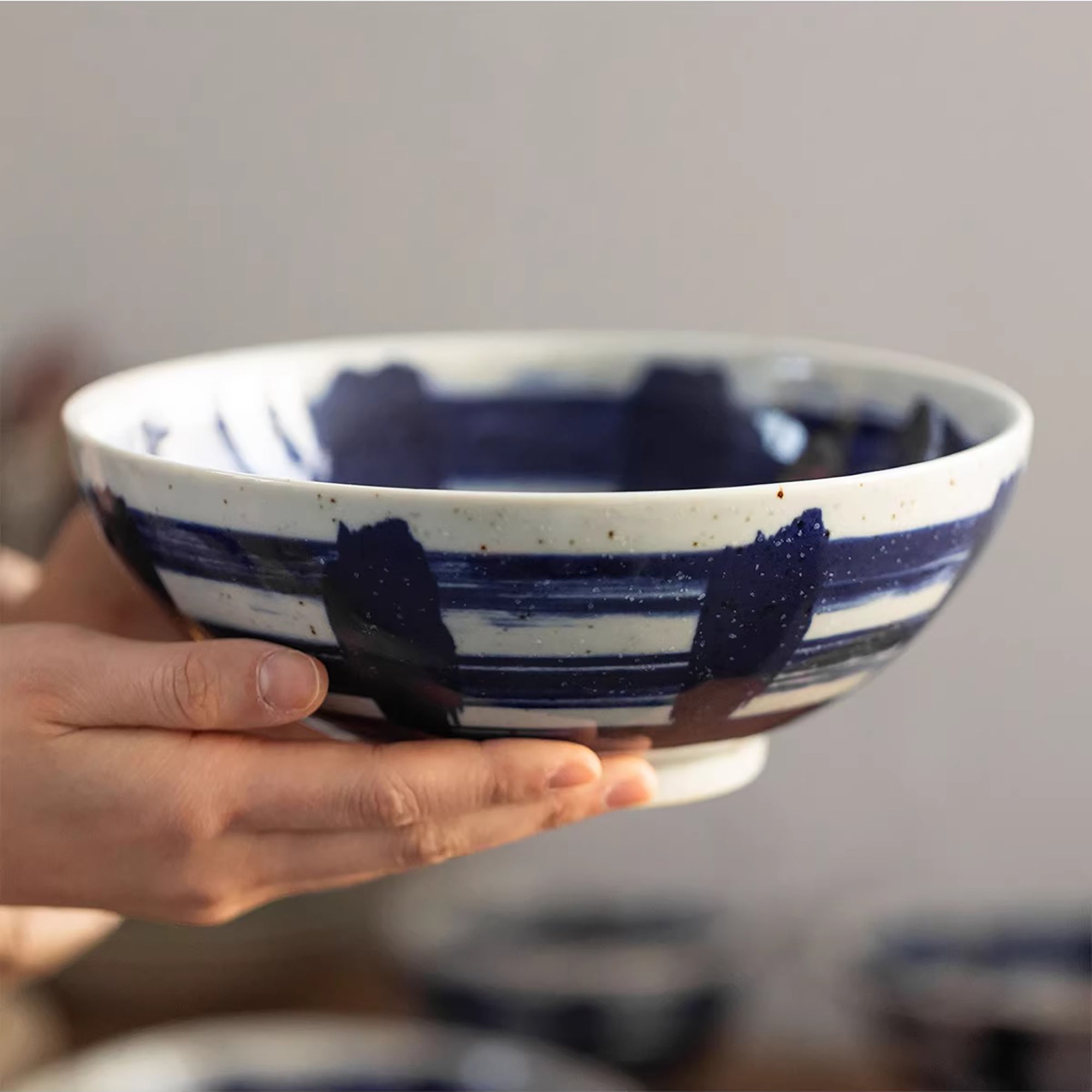 Vaisselle Minoyaki motif coup de pinceau vintage