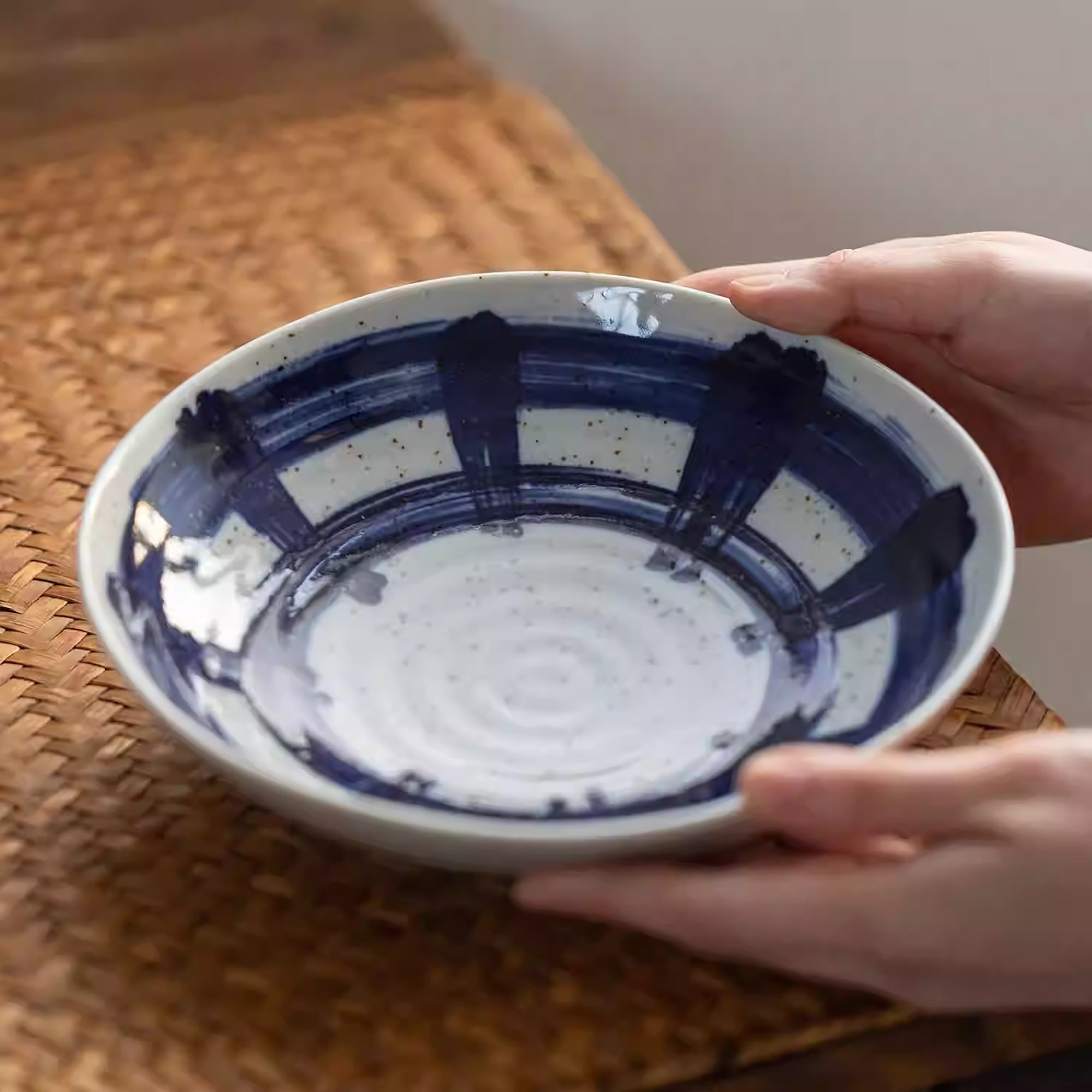 Vaisselle Minoyaki motif coup de pinceau vintage