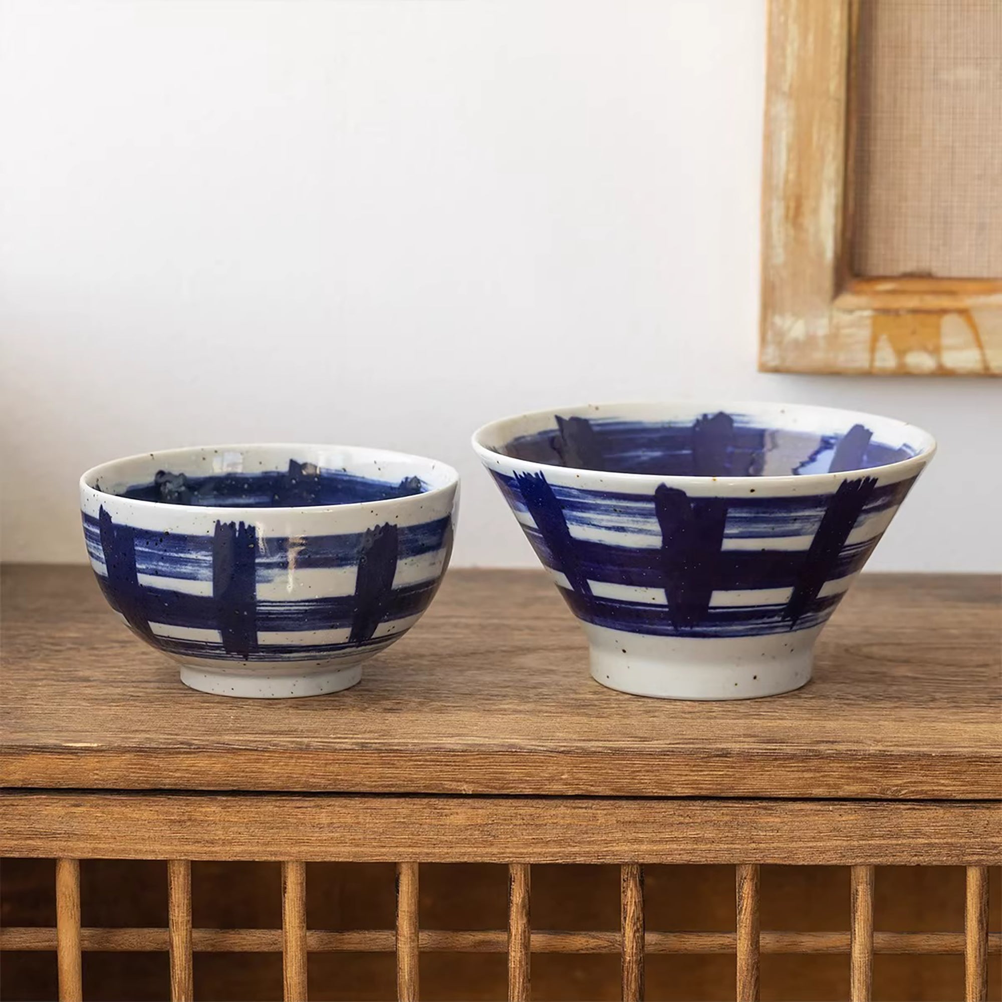 Vaisselle Minoyaki motif coup de pinceau vintage