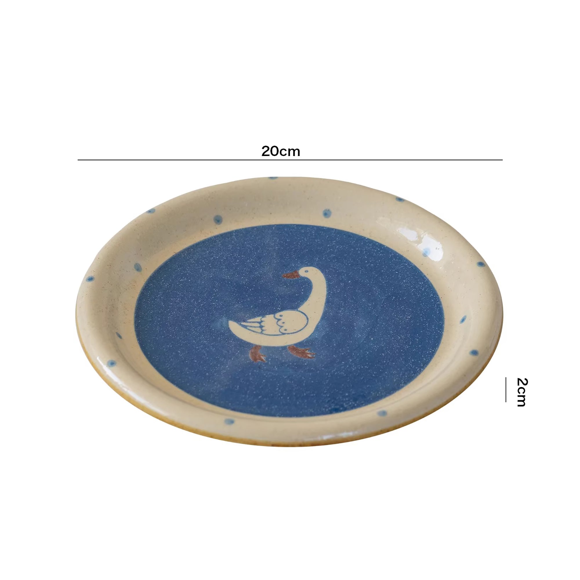 Assiette Minoyaki avec décor oie illustrée