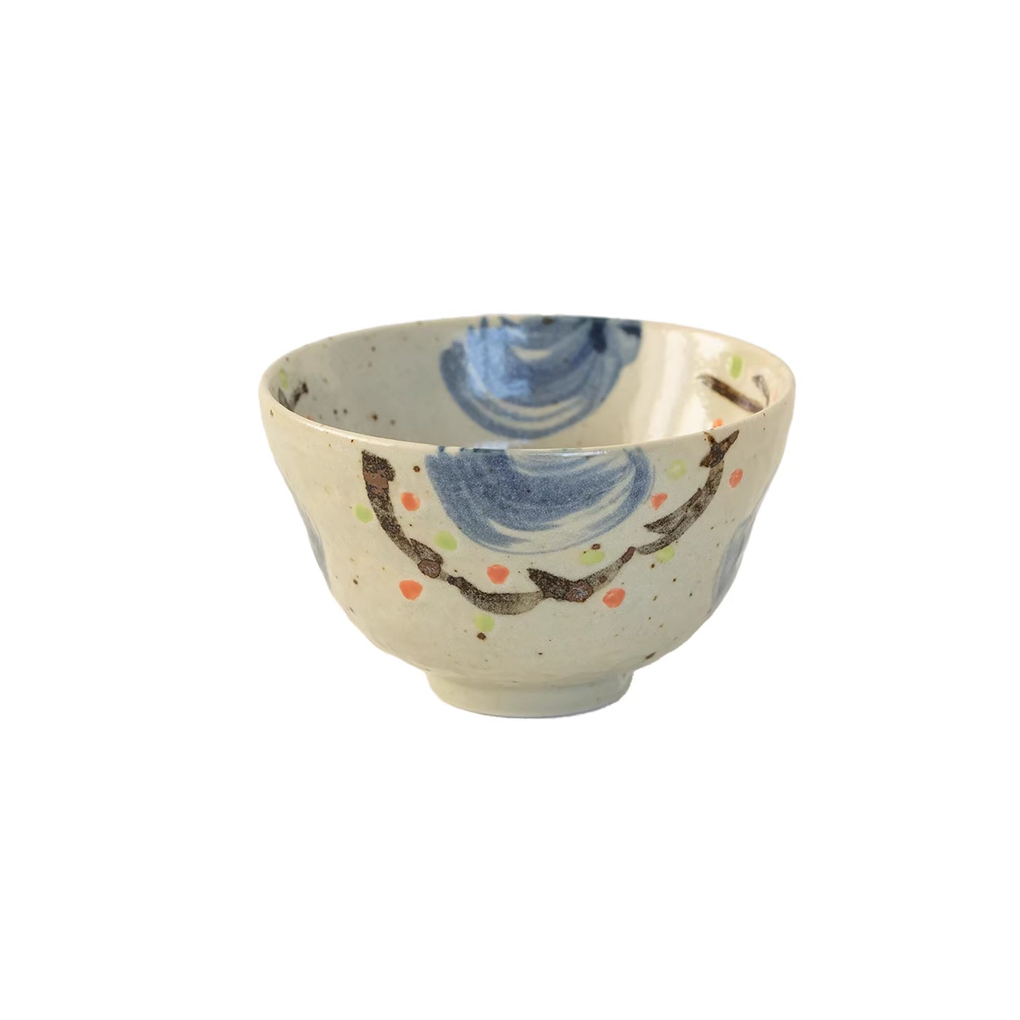 Bol en céramique Setoyaki motif vintage peint main