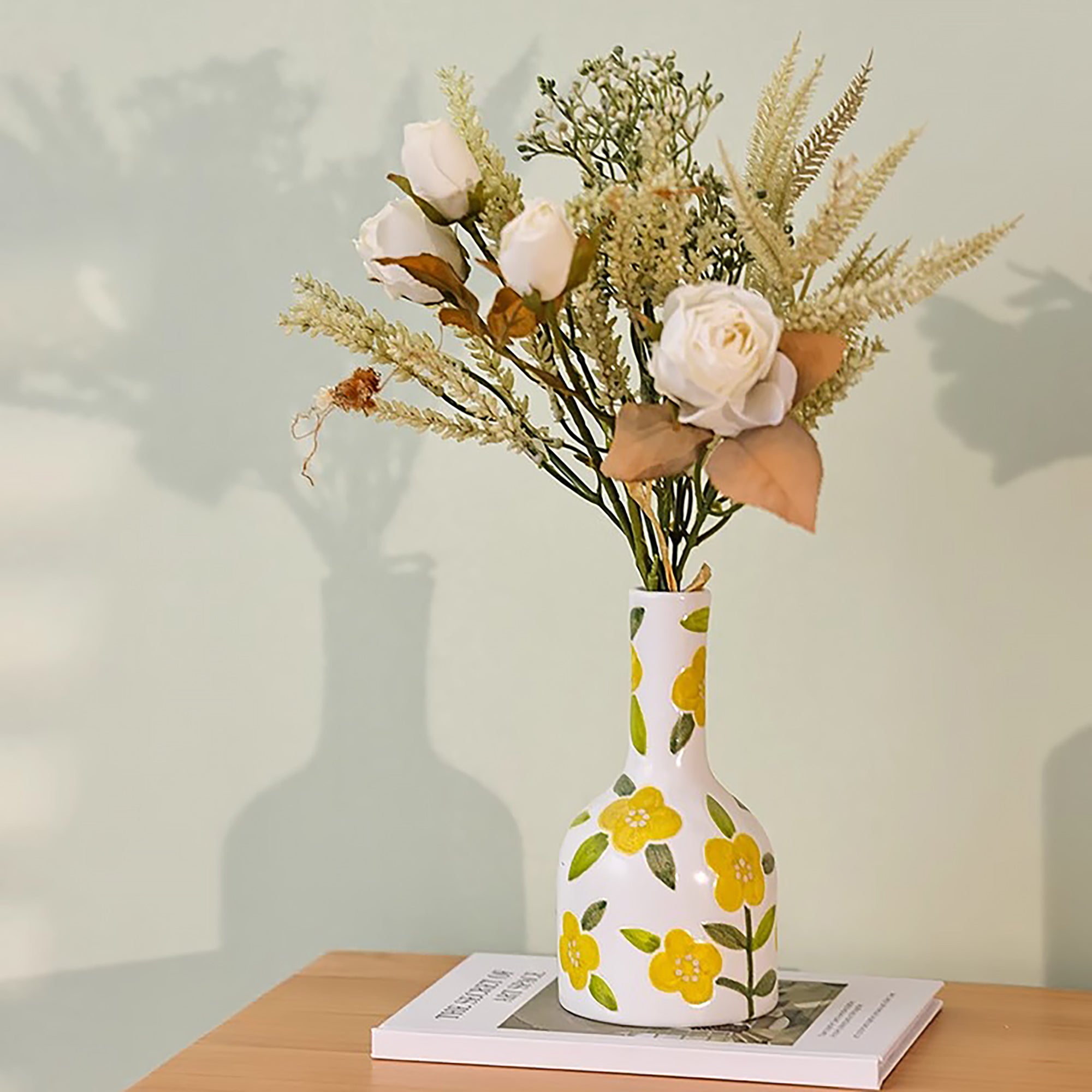 Vase en céramique fait main avec Motifs floraux