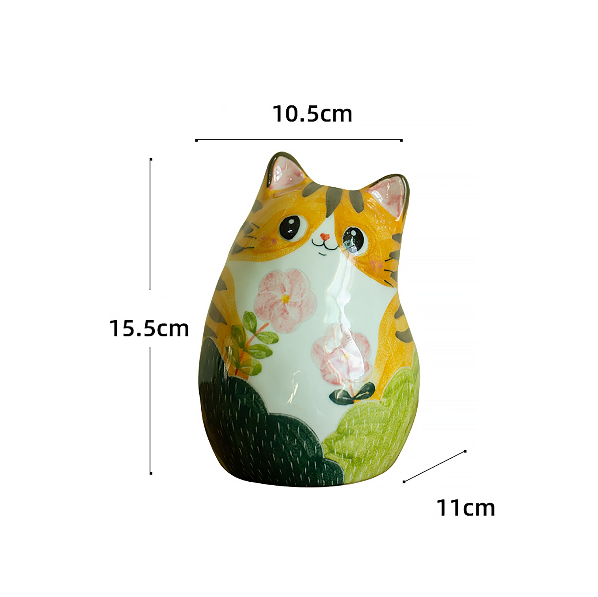 Vase chat céramique peint à la main