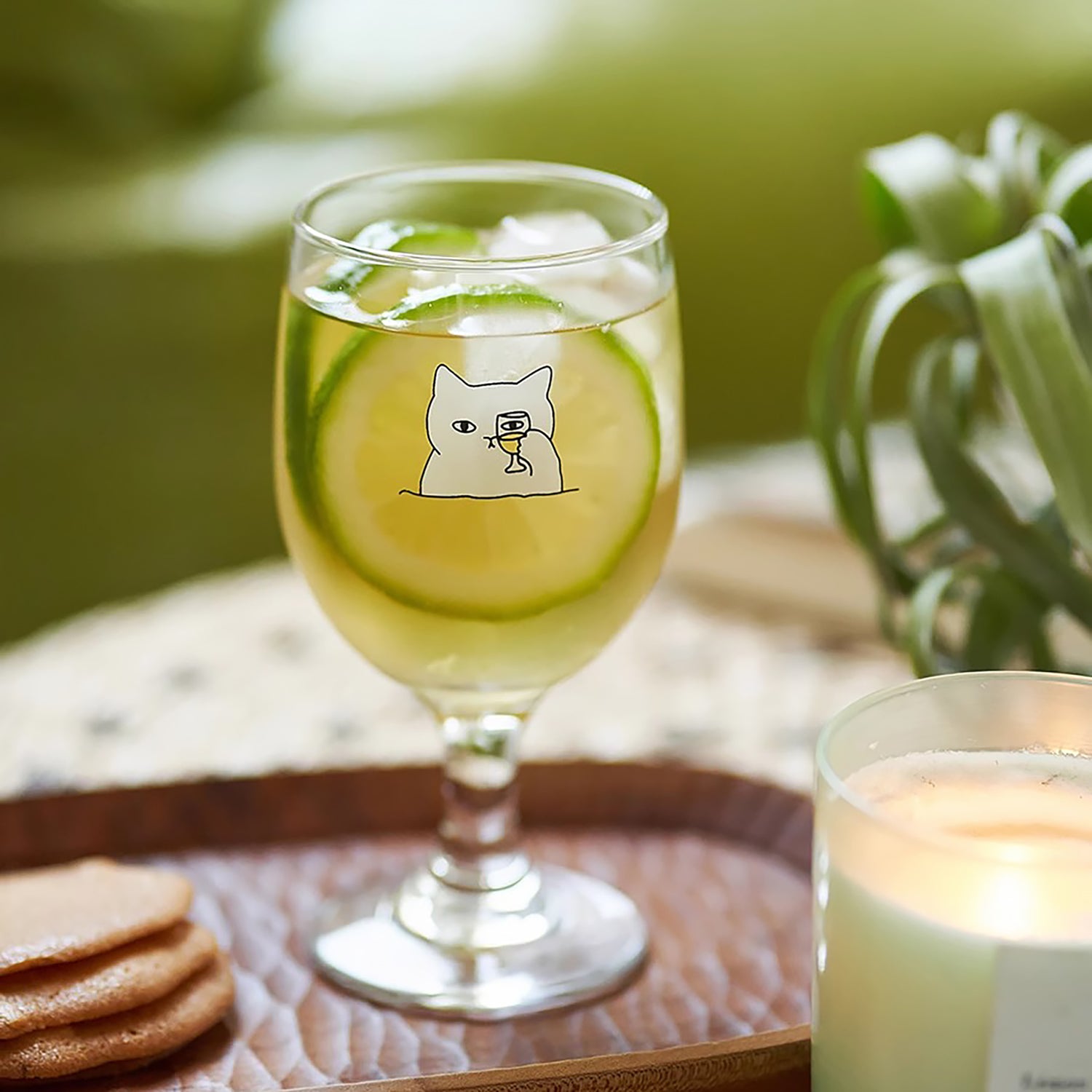 Verre avec mignon illustration de chat