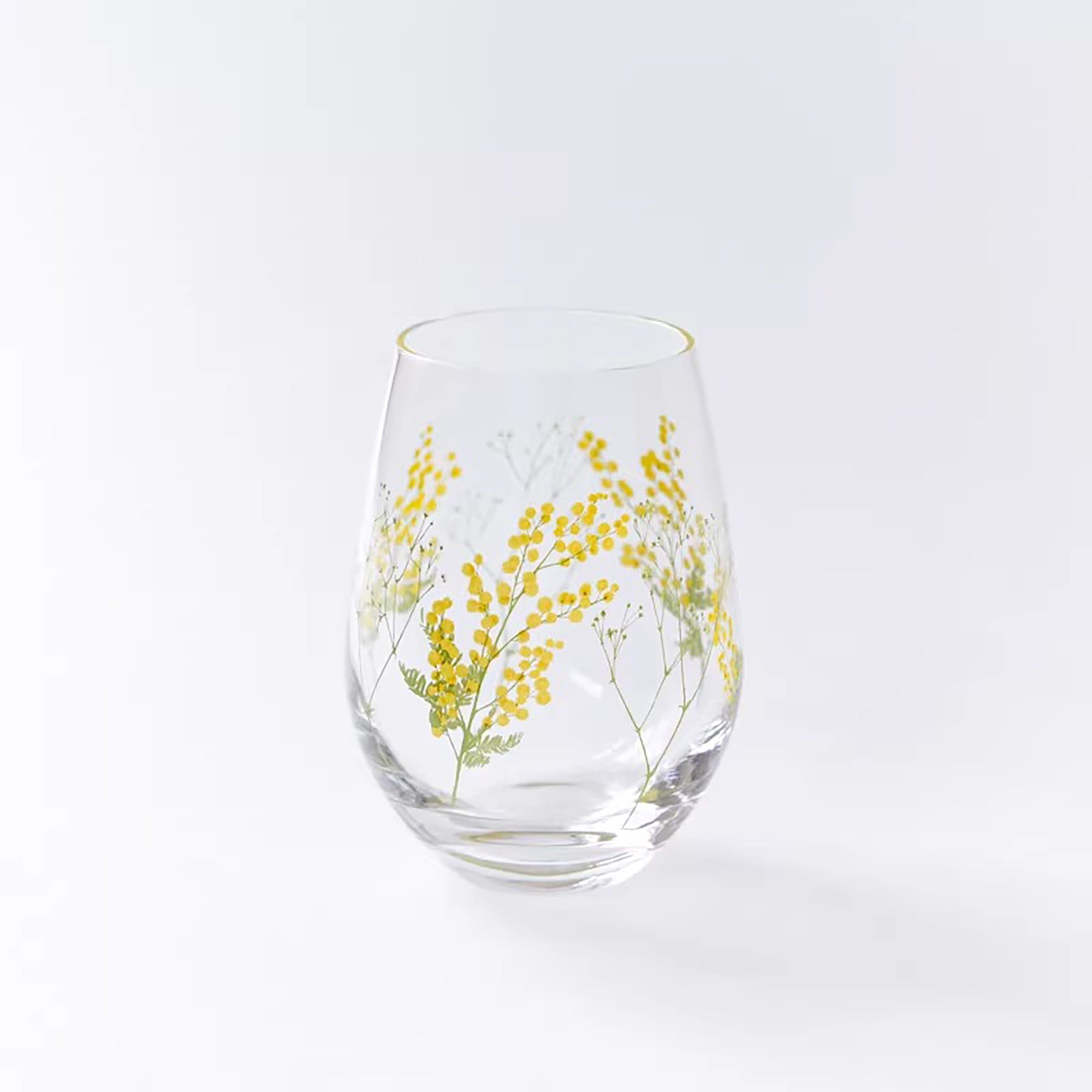 Verre Toyo-Sasaki motif mimosa et muguet