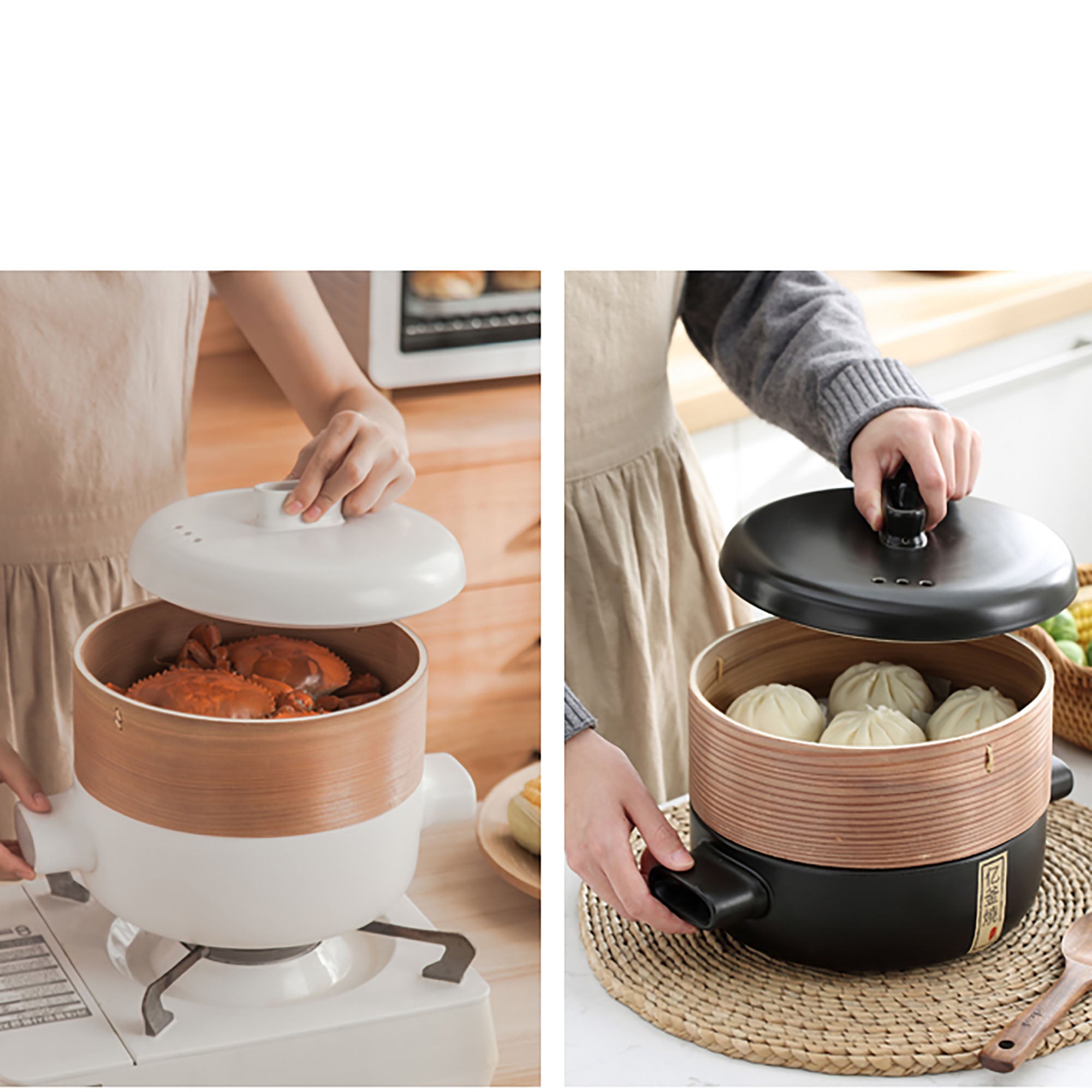 Cocotte en argile avec sa vapeur