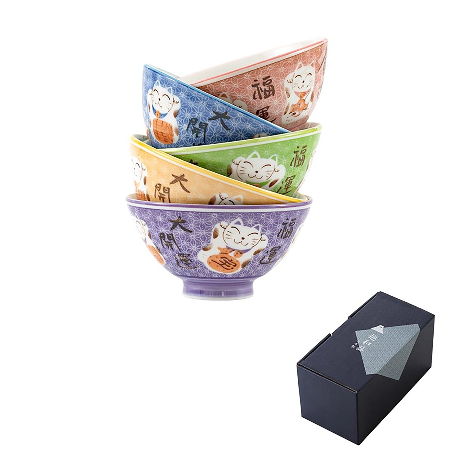 Bols à riz avec design bonheur japonais