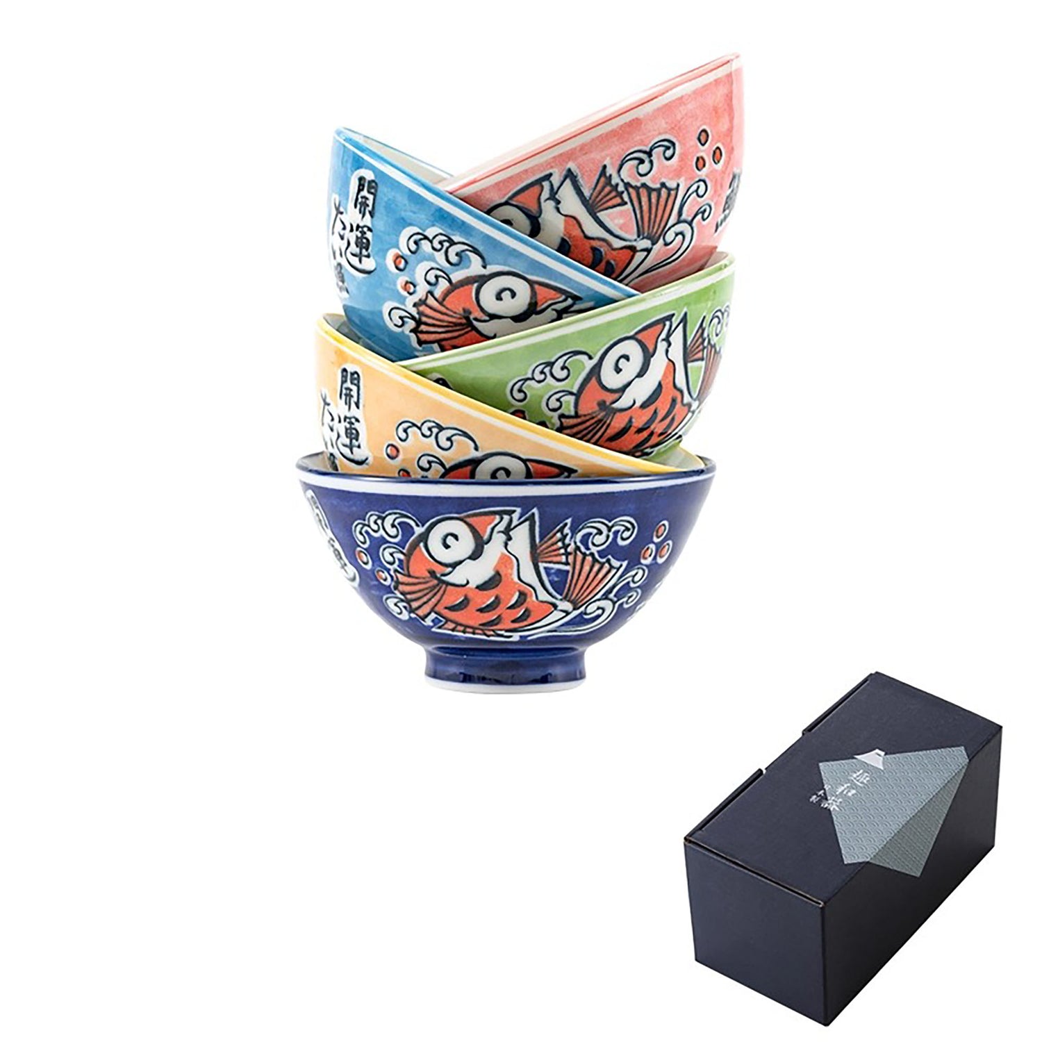 Bols à riz avec design bonheur japonais