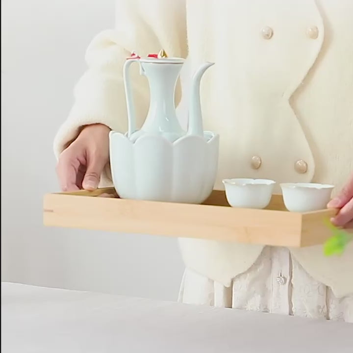 Carafe à saké de style Song en porcelaine de Jingdezhen