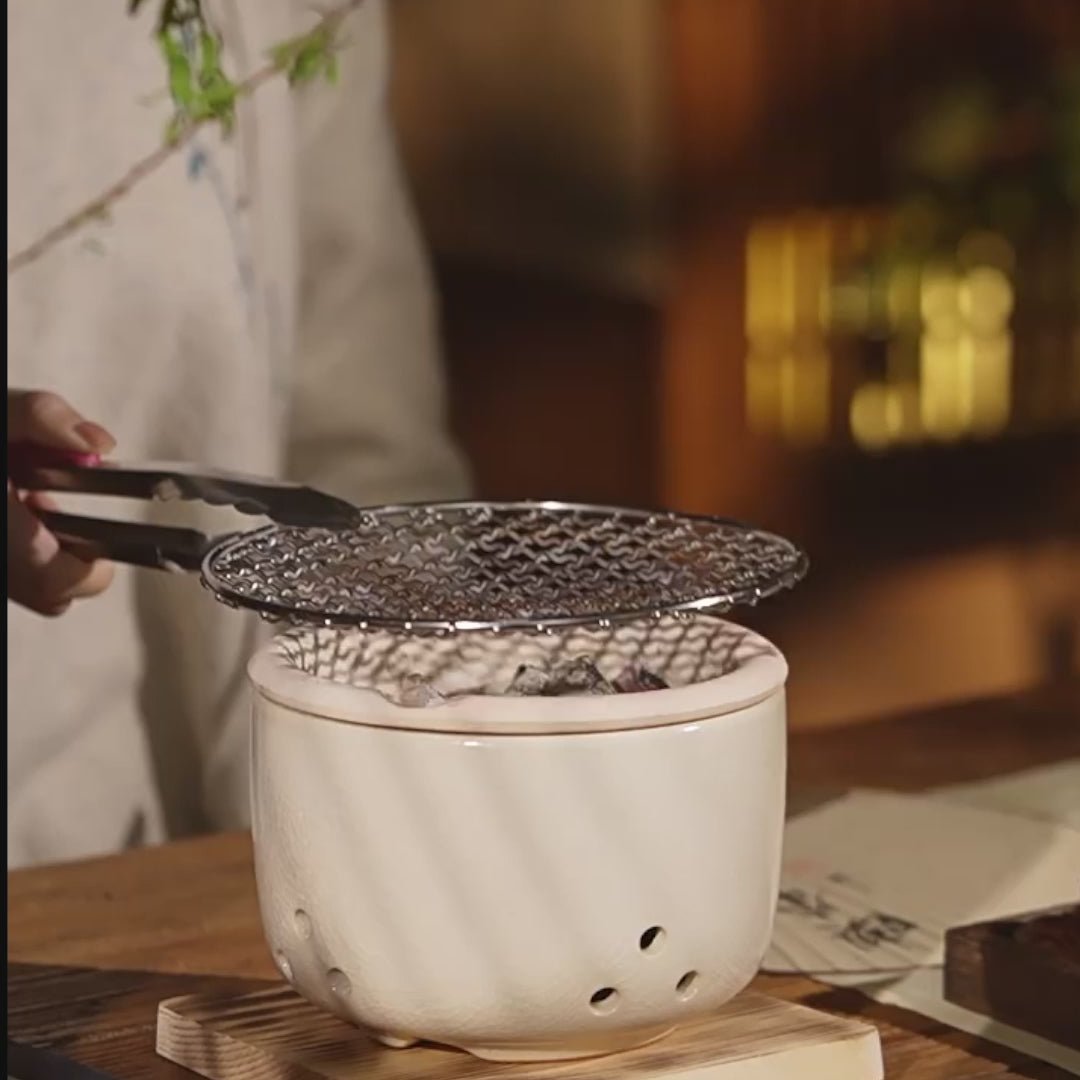 Réchaud à thé artisanal en céramique de Jingdezhen