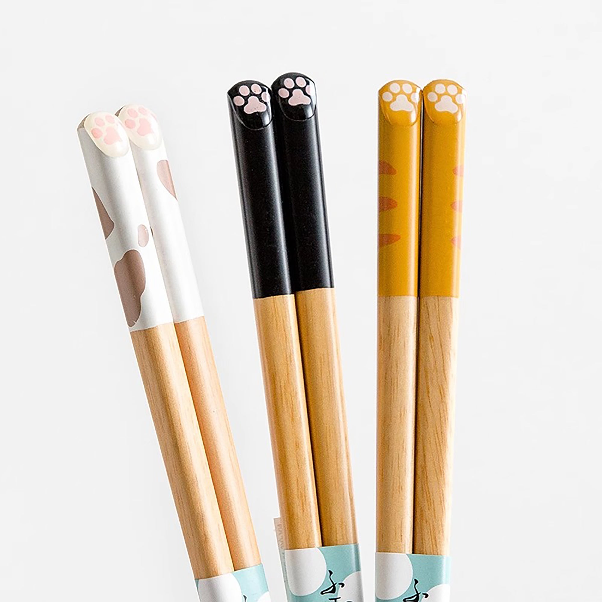 Baguettes en bois avec Design pattes de chat