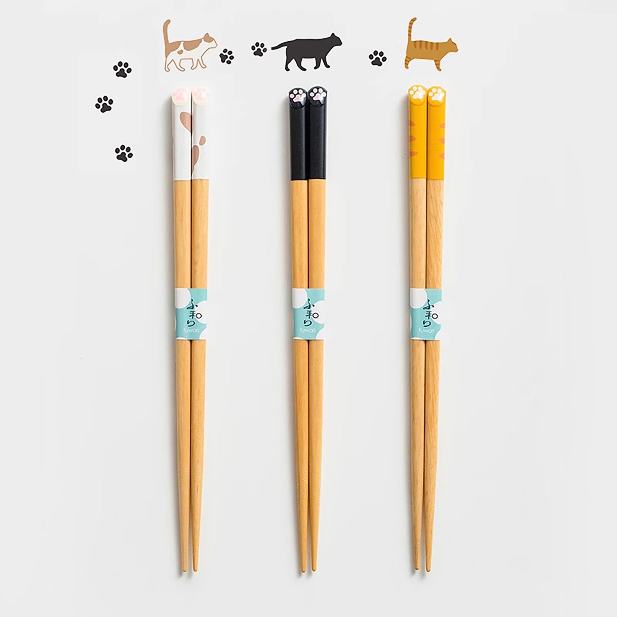 Baguettes en bois avec Design pattes de chat