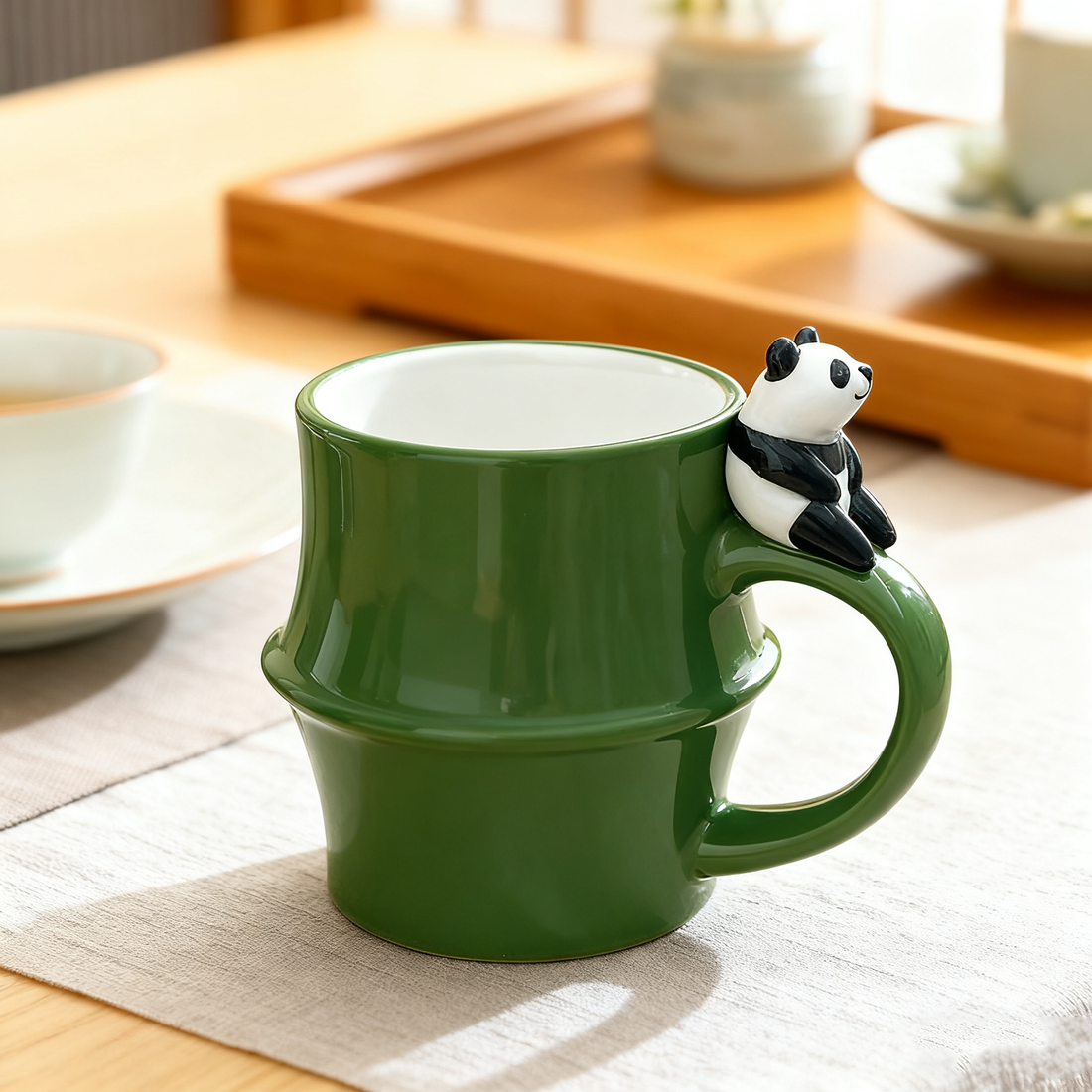 Mug en céramique en forme bambou