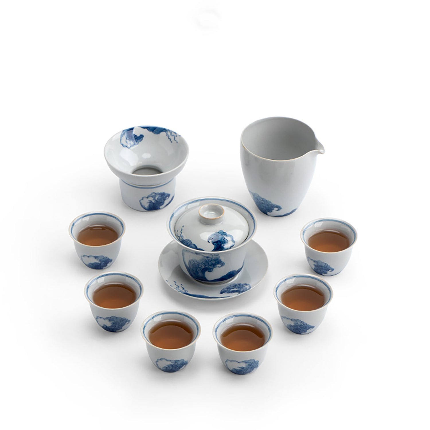 Ensemble de gai wan en porcelaine-Série &quot;Écoute de la mer&quot;