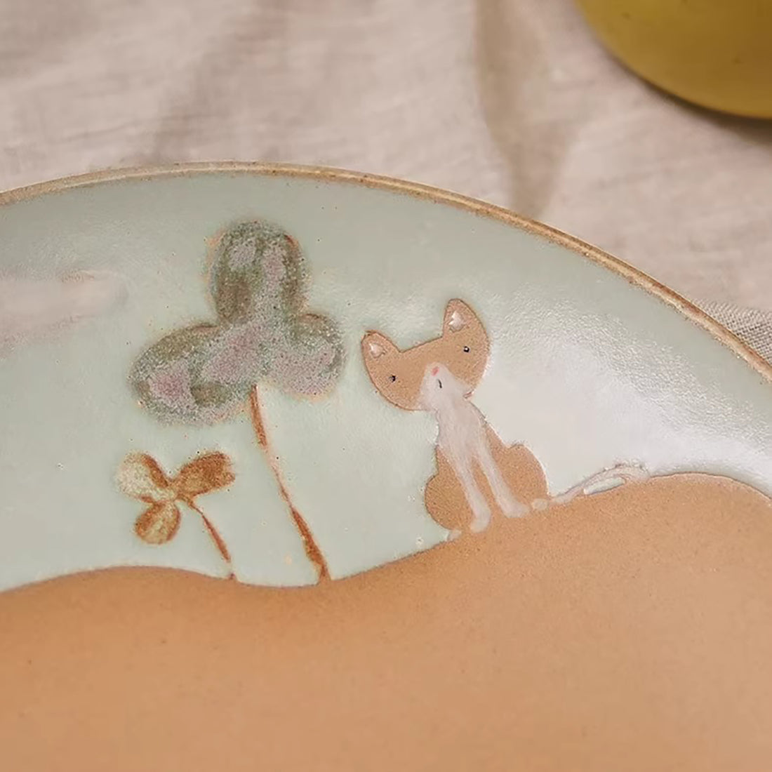 Assiette en Céramique avec motif "Chat en Montagne"