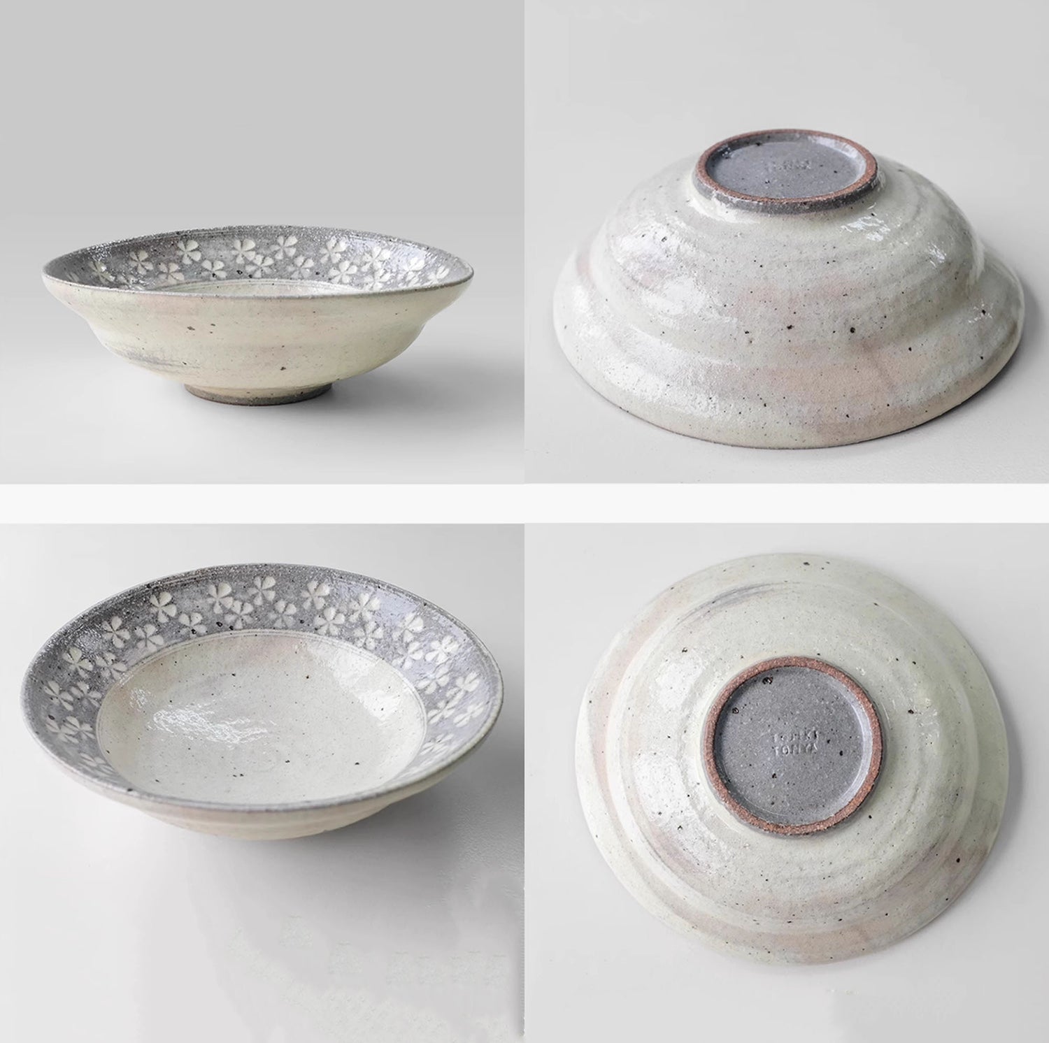 Assiette de Ginpo Mishima avec motif floral