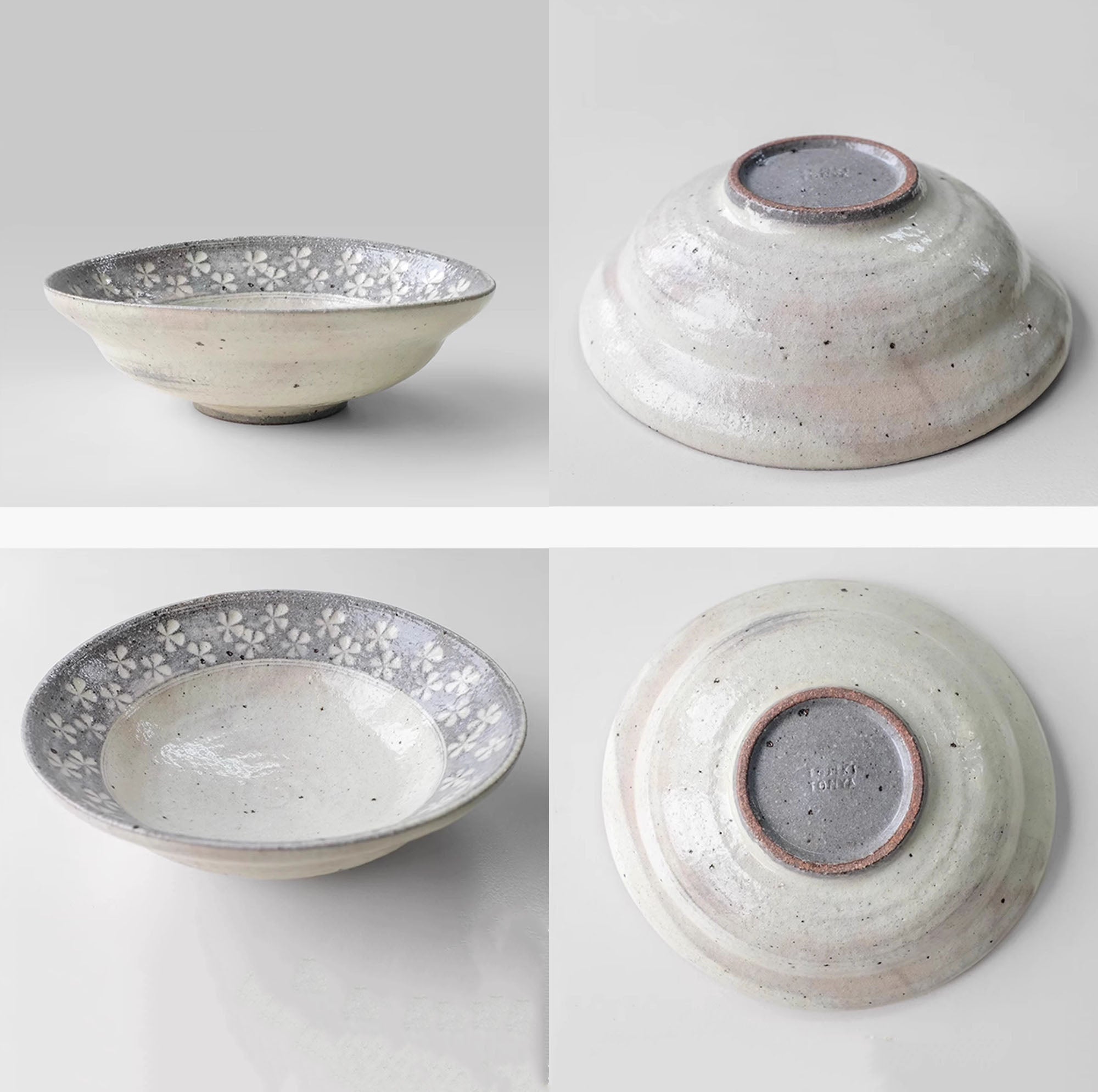Assiette de Ginpo Mishima avec motif floral