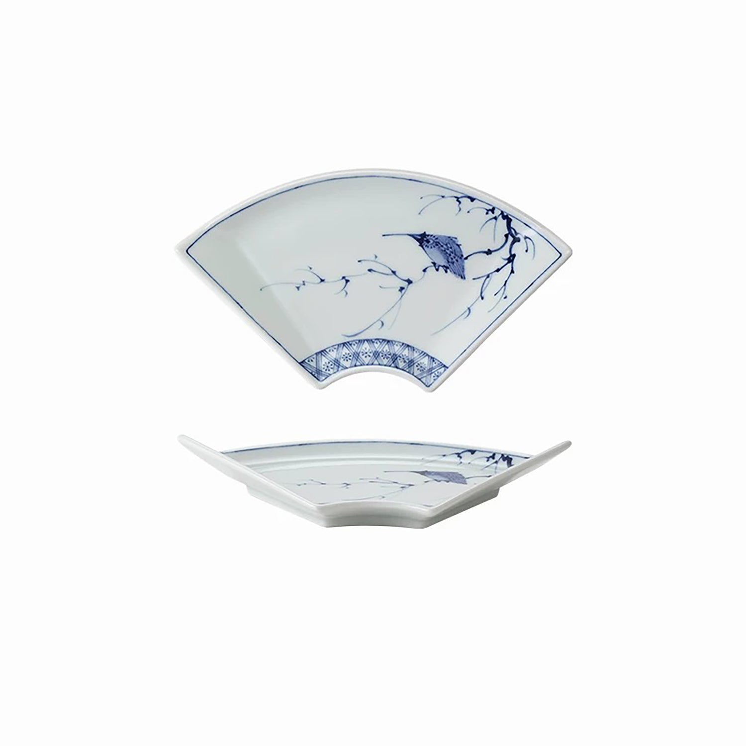 Vaisselle Hamato Arita-yaki bleu et blanc motif oiseau