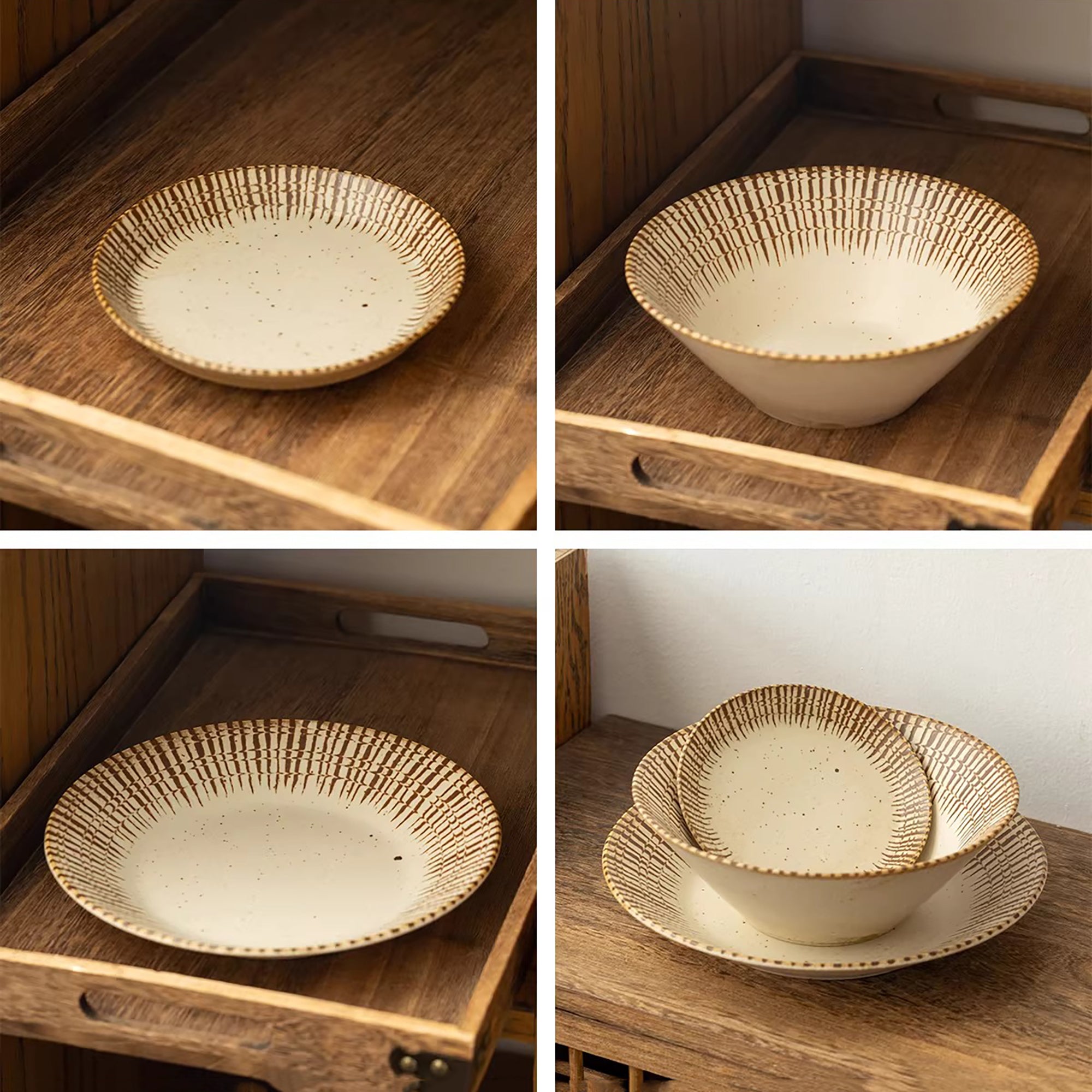 Vaisselle Minoyaki motif Tokusa peinte main