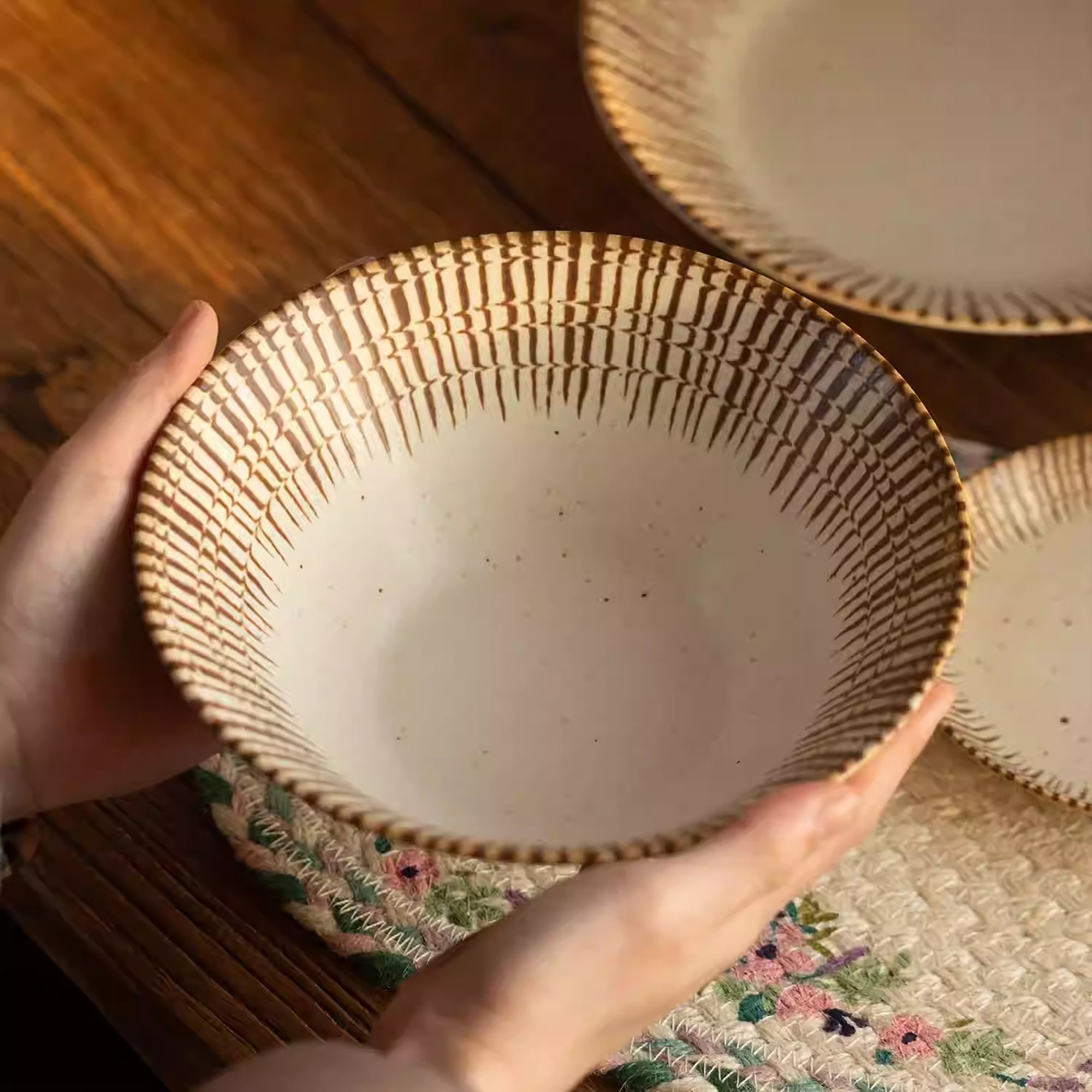 Vaisselle Minoyaki motif Tokusa peinte main