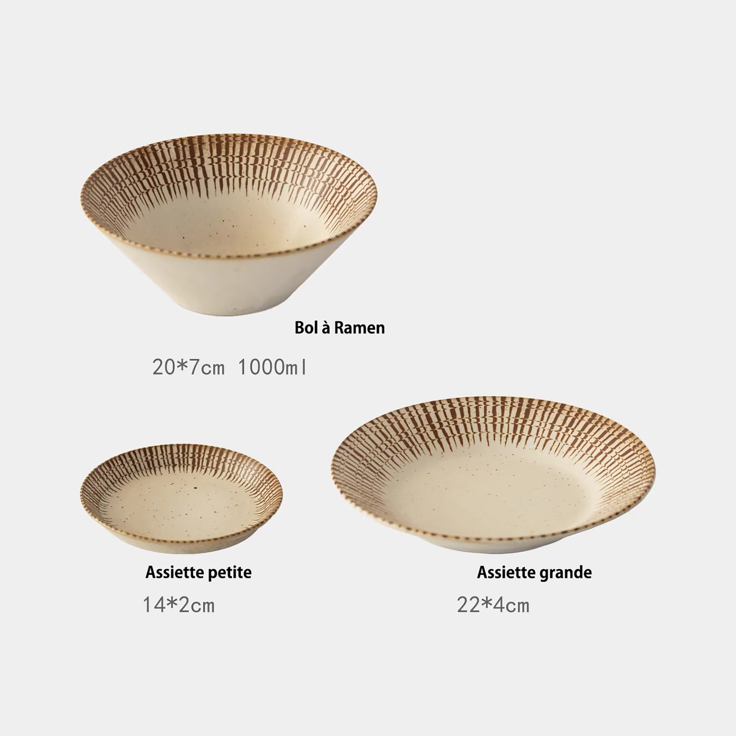 Vaisselle Minoyaki motif Tokusa peinte main