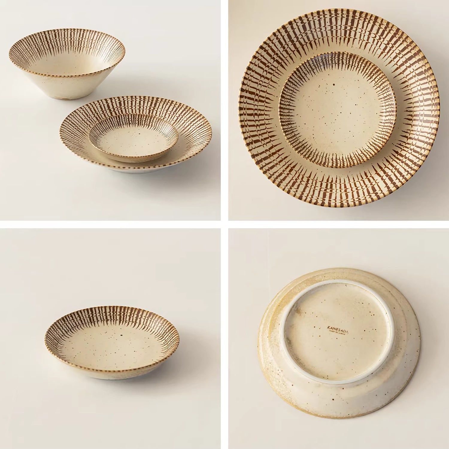 Vaisselle Minoyaki motif Tokusa peinte main