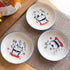 Assiette en ceramique Seto-yaki avec motif chat peint