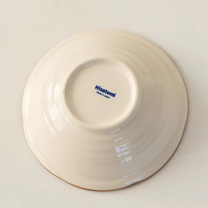 Assiette Minoyaki motif champêtre peinte à la main