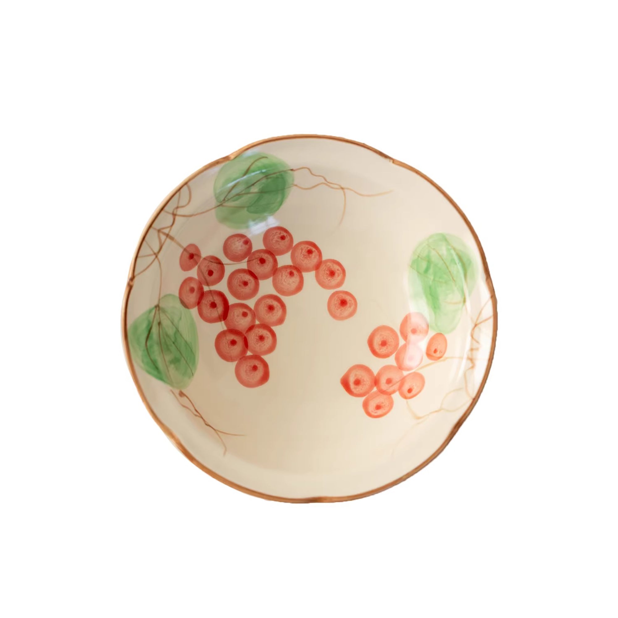 Assiette Minoyaki motif champêtre peinte à la main