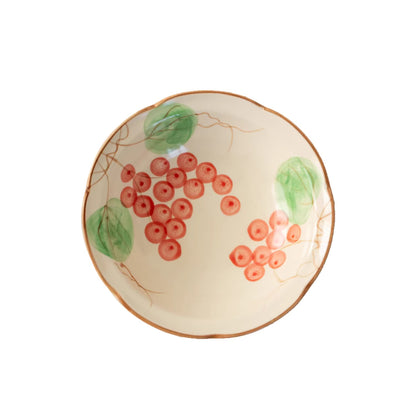 Assiette Minoyaki motif champêtre peinte à la main