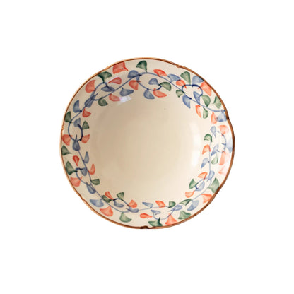 Assiette Minoyaki motif champêtre peinte à la main