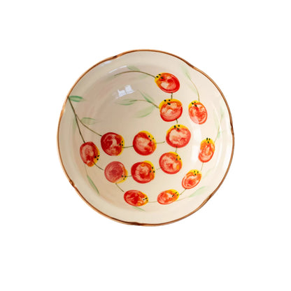Assiette Minoyaki motif champêtre peinte à la main