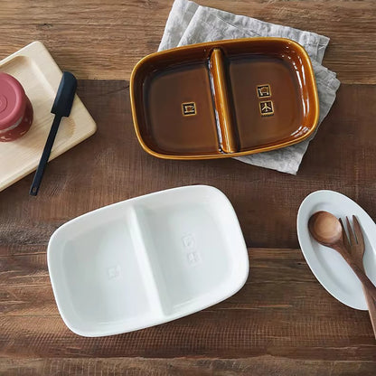 Assiette compartimentée en céramique Shimoyama