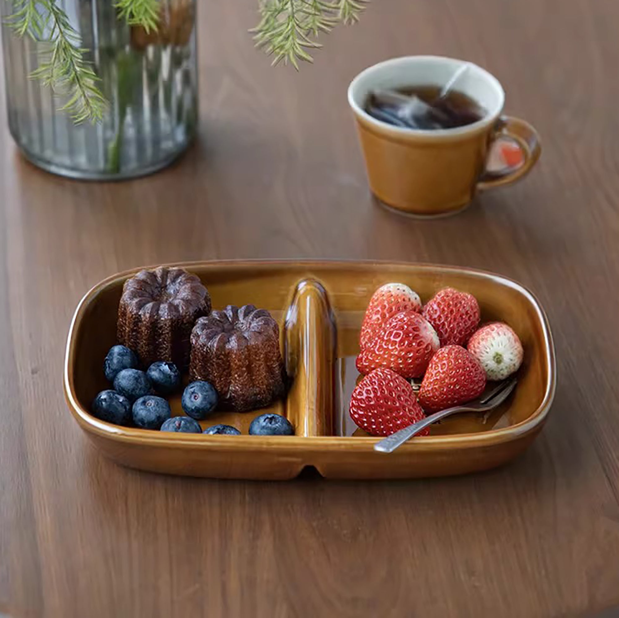 Assiette compartimentée en céramique Shimoyama