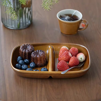 Assiette compartimentée en céramique Shimoyama