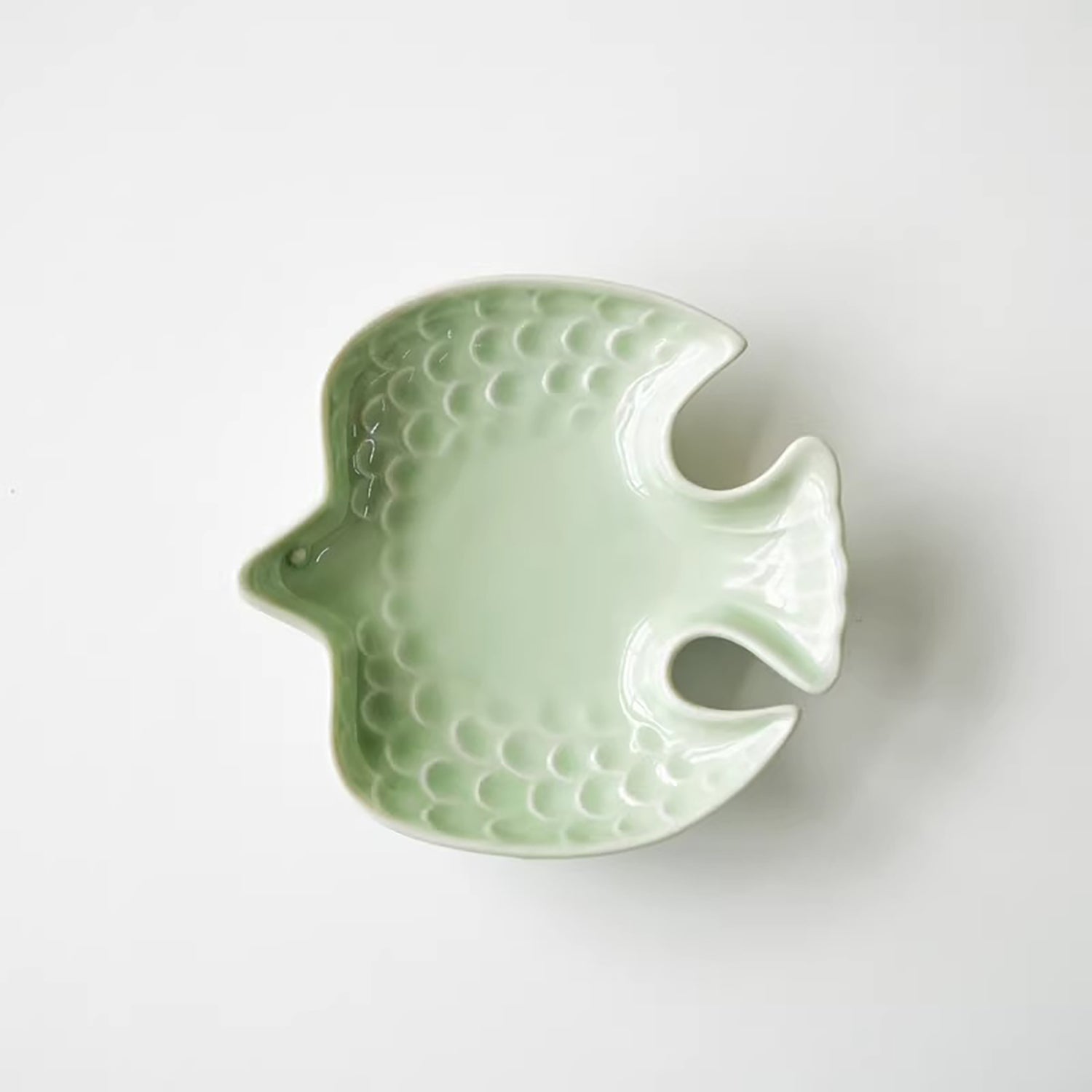 Assiette en céramique Mino-yaki forme oiseau