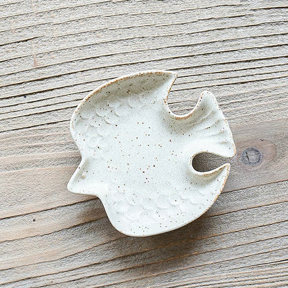 Assiette en céramique Mino-yaki forme oiseau