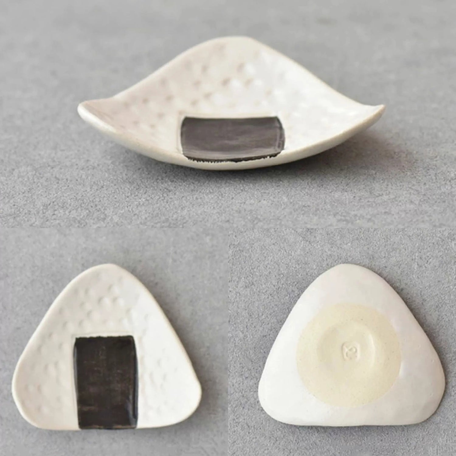 Petite assiette Mino-yaki en forme d’onigiri