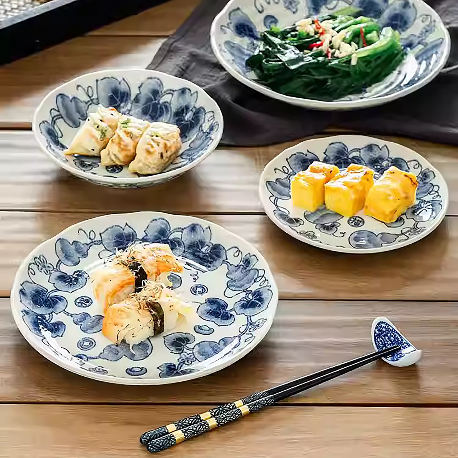 Vaisselle Minoyaki motif calebasse porte-bonheur