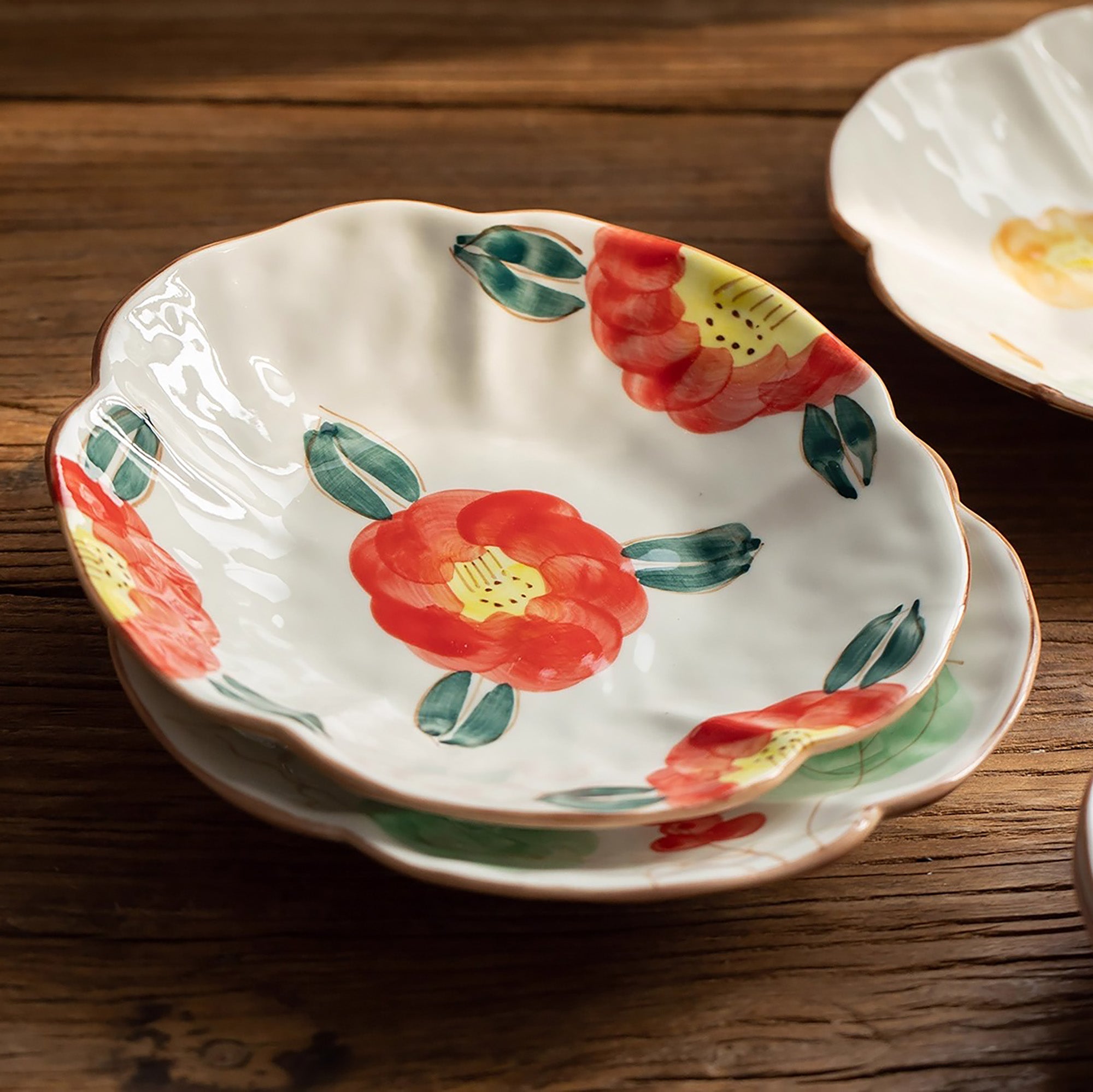 Assiette en céramique Minoyaki style campagne japonaise