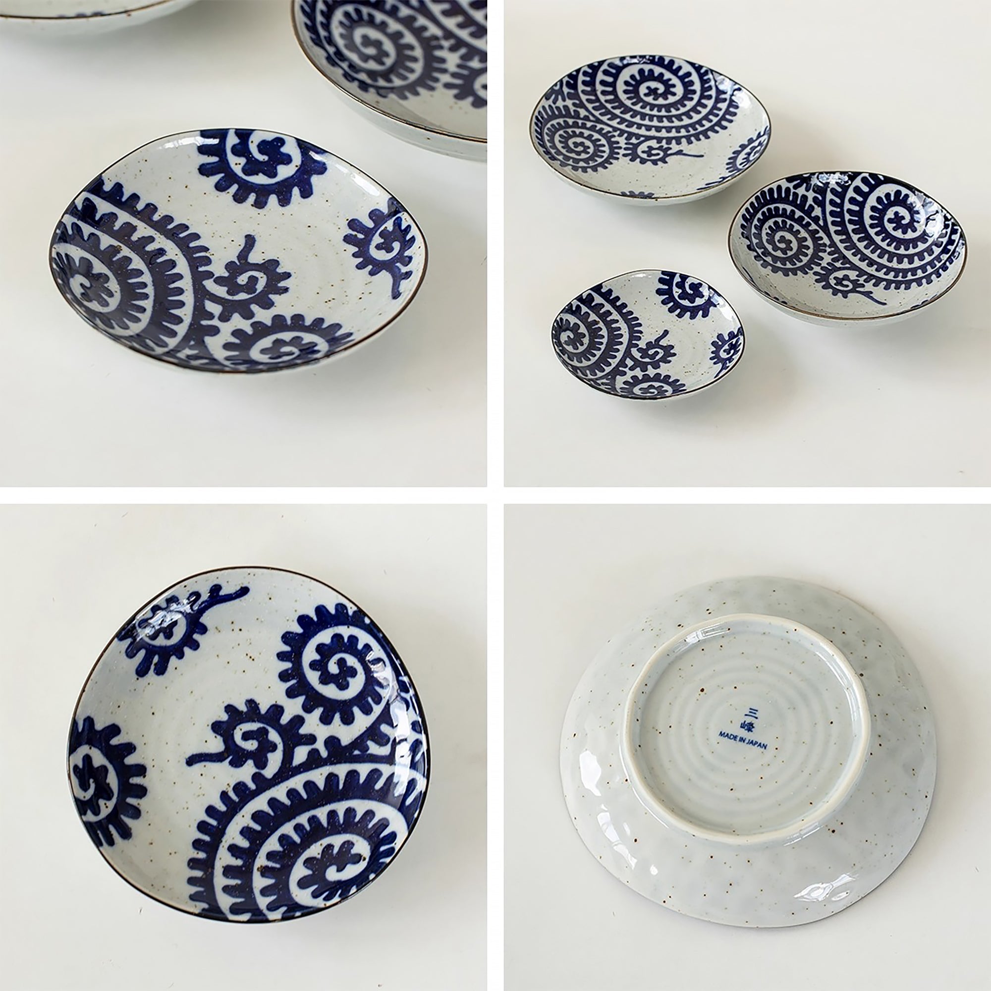 Assiette Minoyaki avec motif tako-karakusa